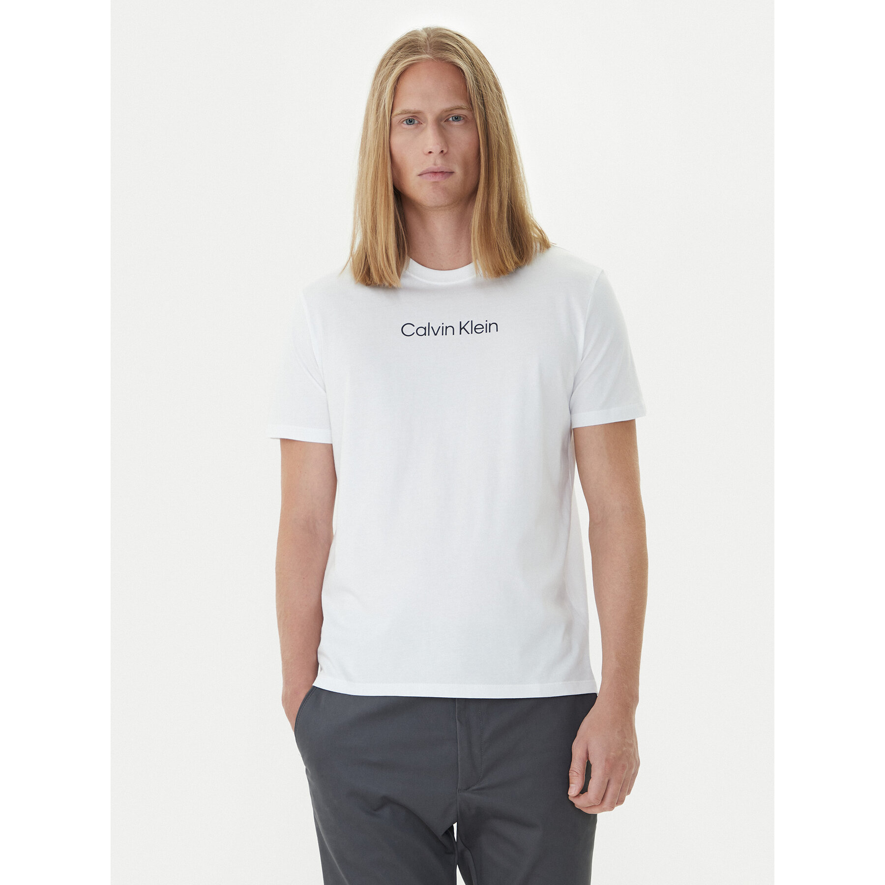 Calvin Klein T-Shirt Logo 30s LV04LD230G Biały Relaxed Fit