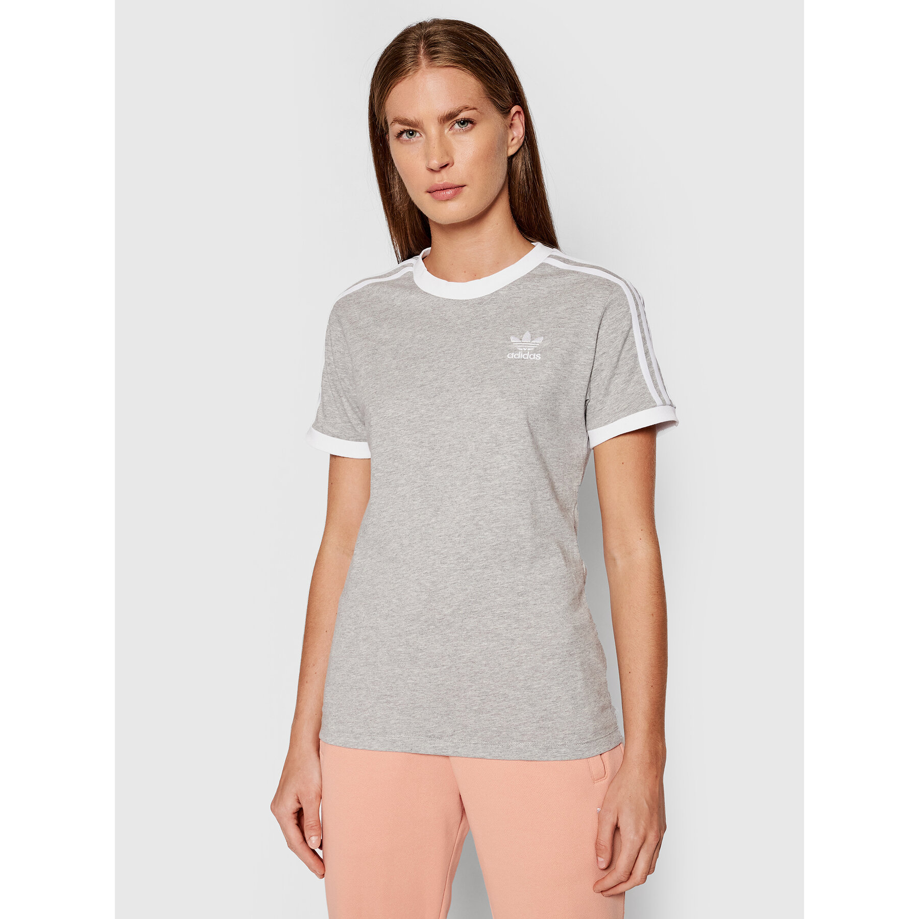 adidas T-Shirt adicolor Classics 3-Stripes H33576 Szary Standard Fit