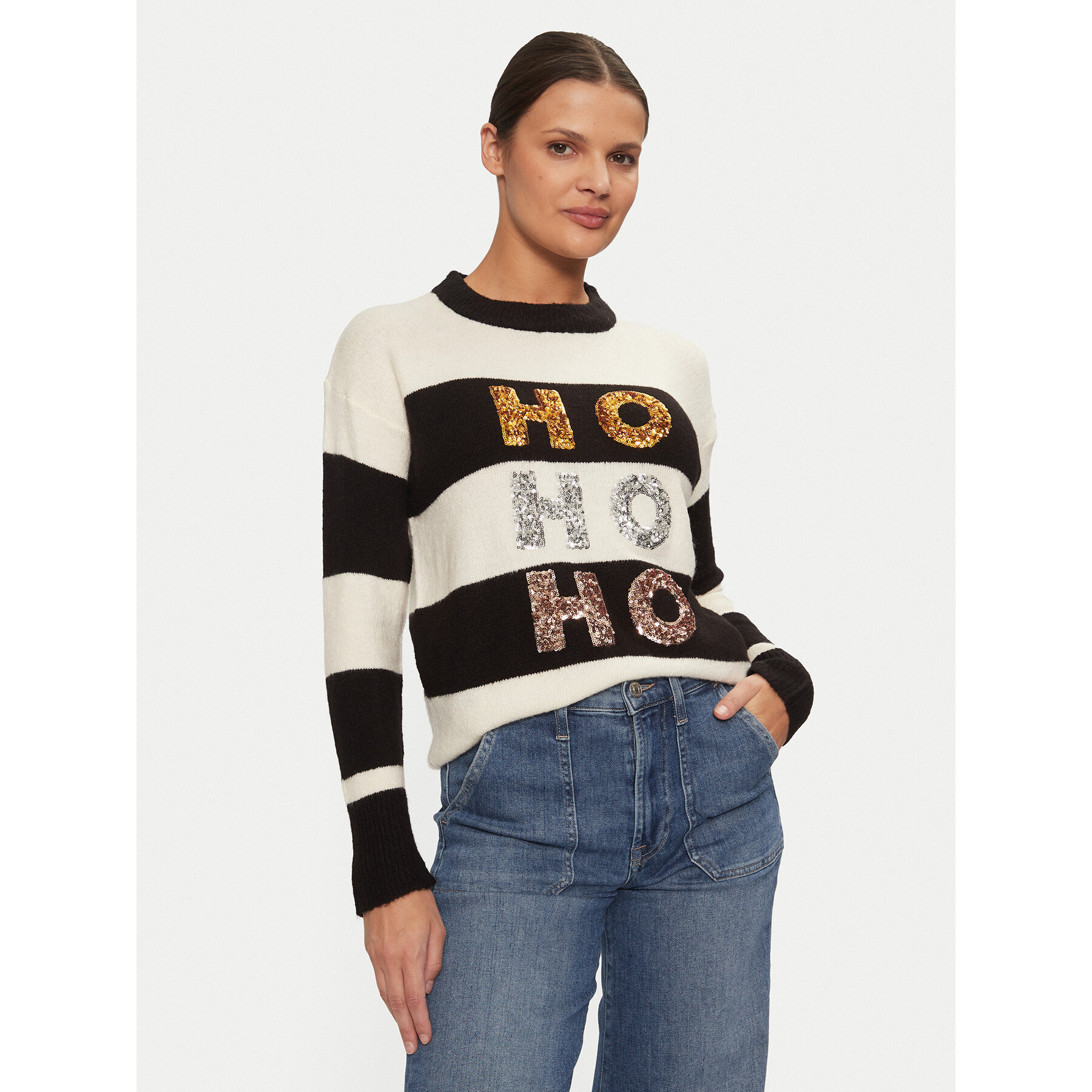 Brave Soul Sweter LKX-230TRIHO Écru Regular Fit