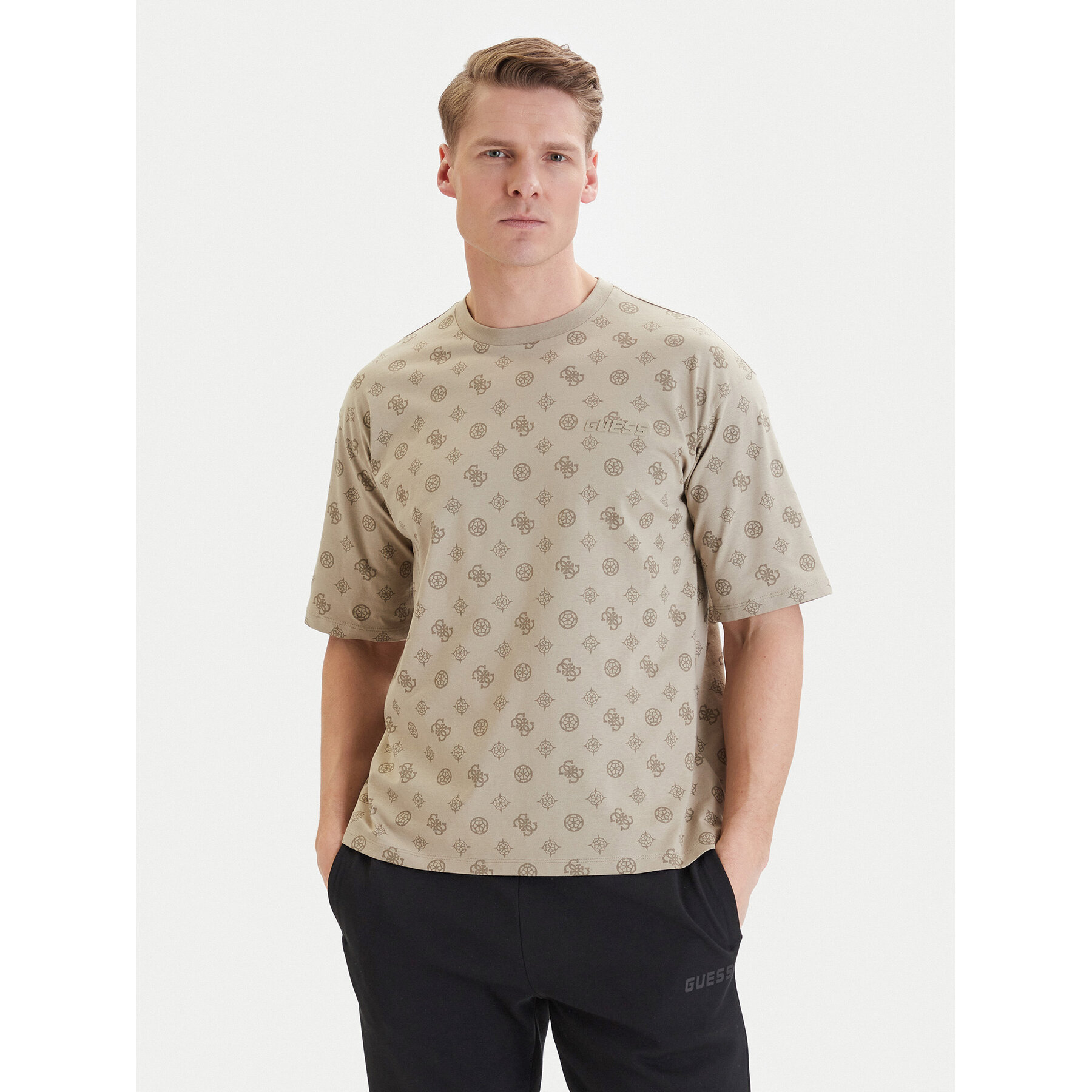 Guess T-Shirt Z6GI07 K2852 Beżowy Relaxed Fit