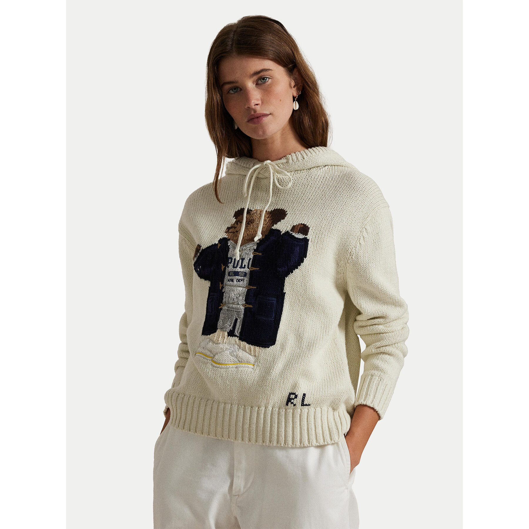 Polo Ralph Lauren Sweter 211972802001 Beżowy Relaxed Fit