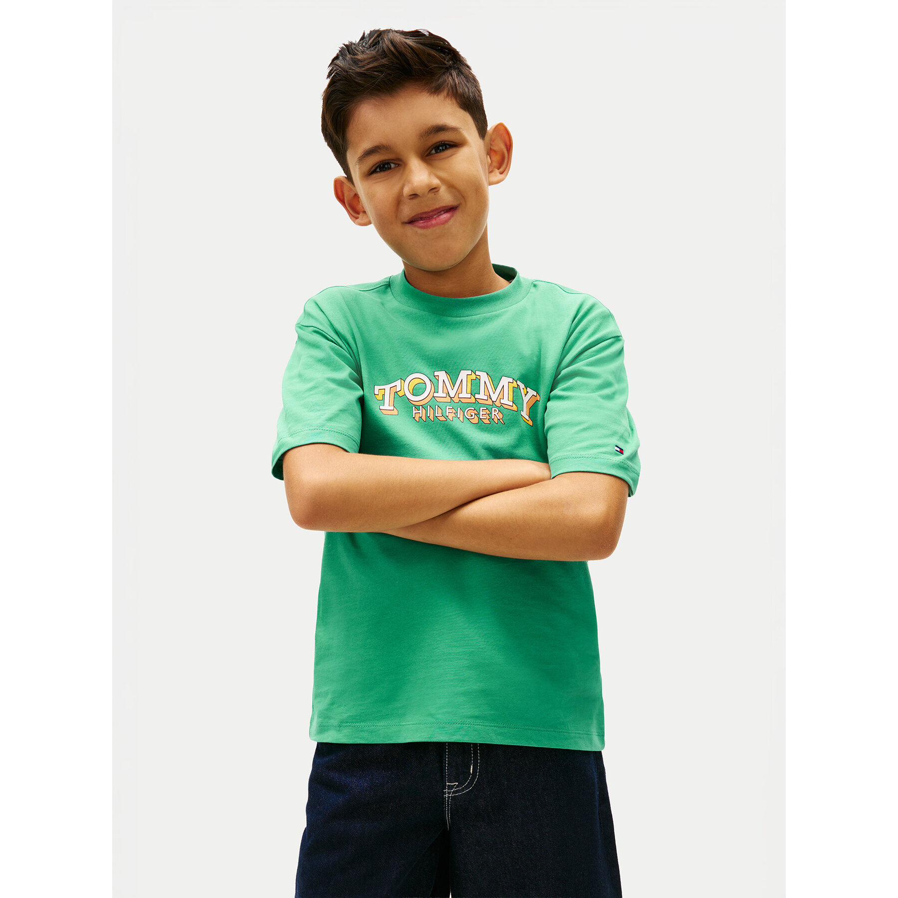 Tommy Hilfiger T-Shirt KB0KB10267 Zielony Regular Fit