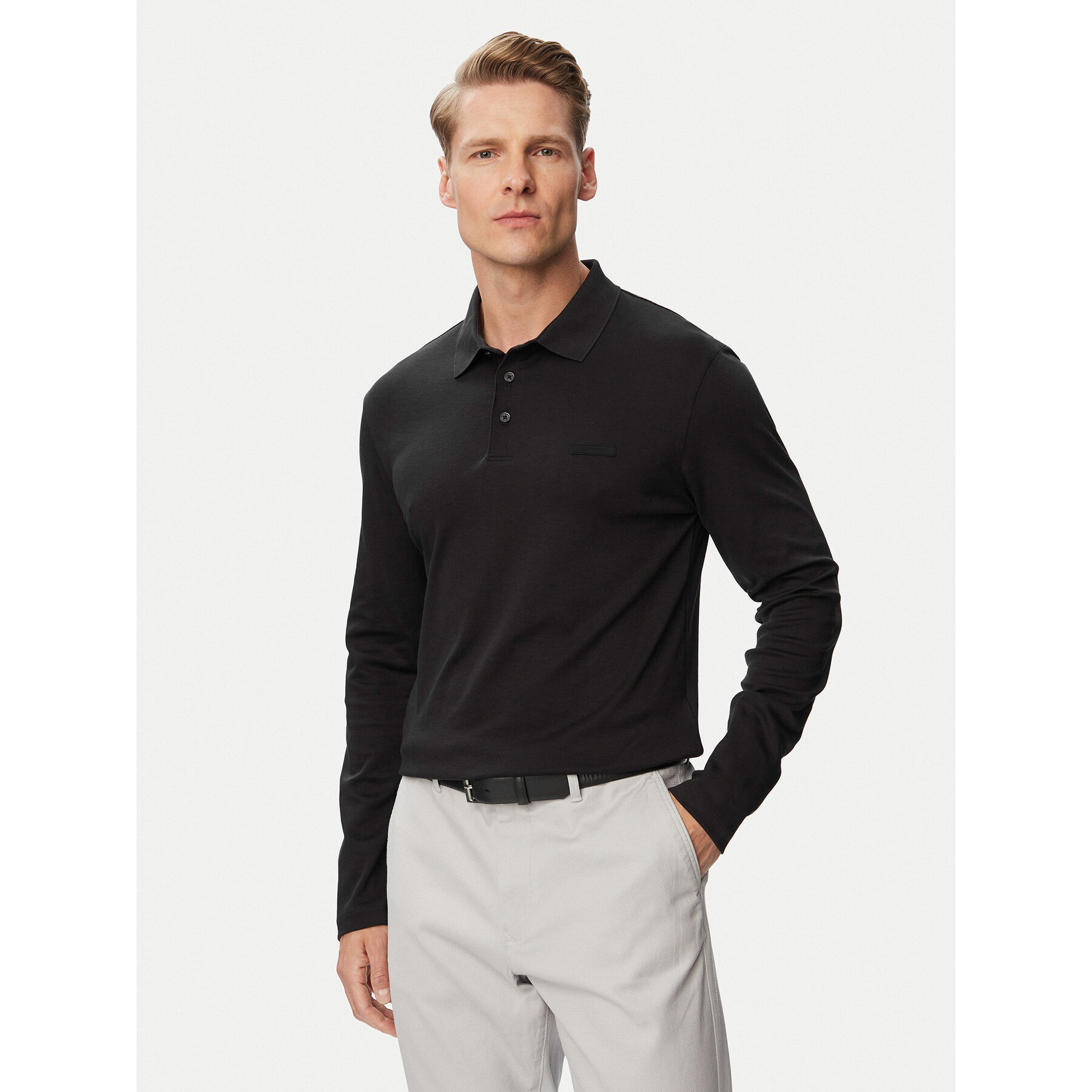 Calvin Klein Polo Supima LV04LH240G Czarny Slim Fit