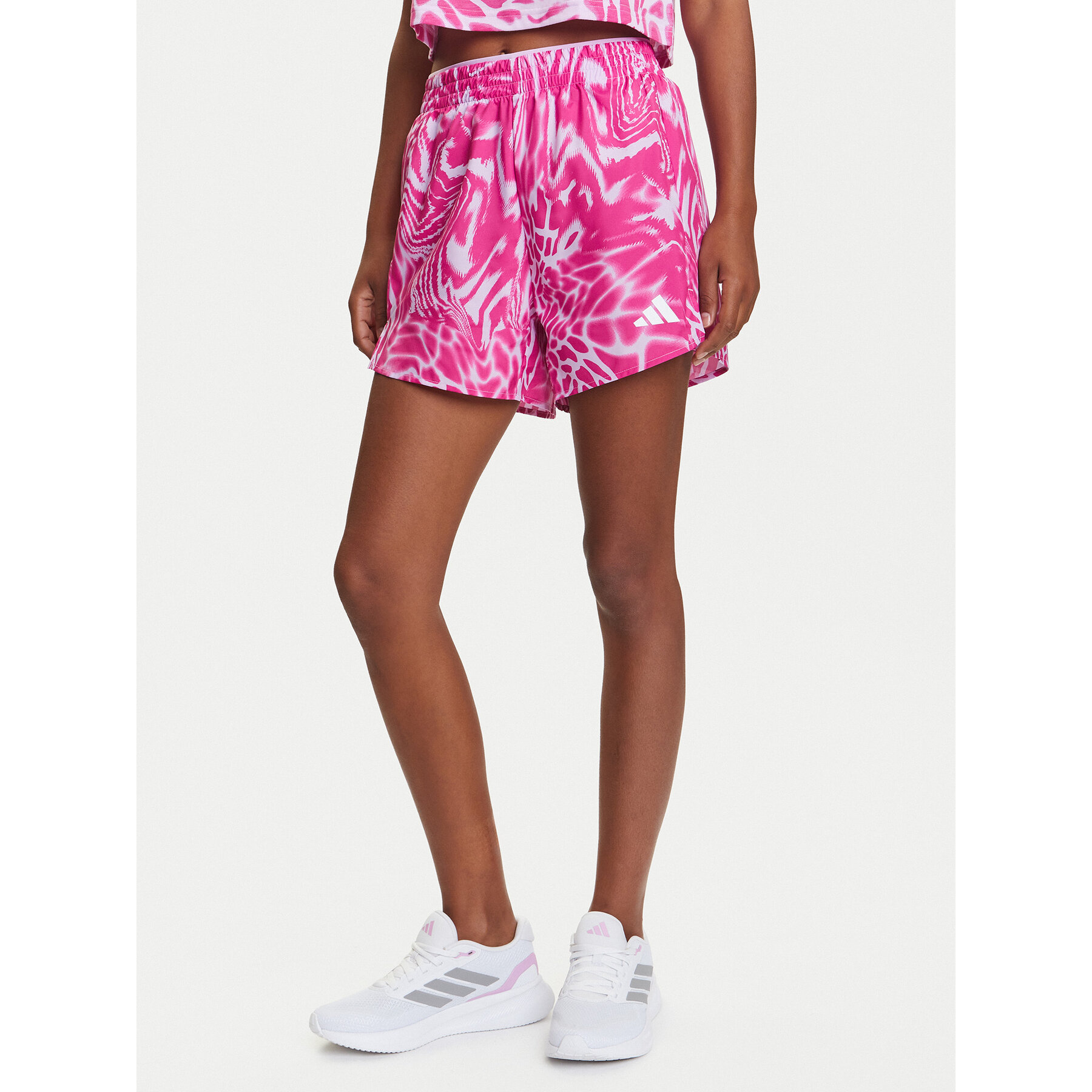 adidas Szorty sportowe Train Essentials Allover Print Workout JE8692 Fioletowy Regular Fit