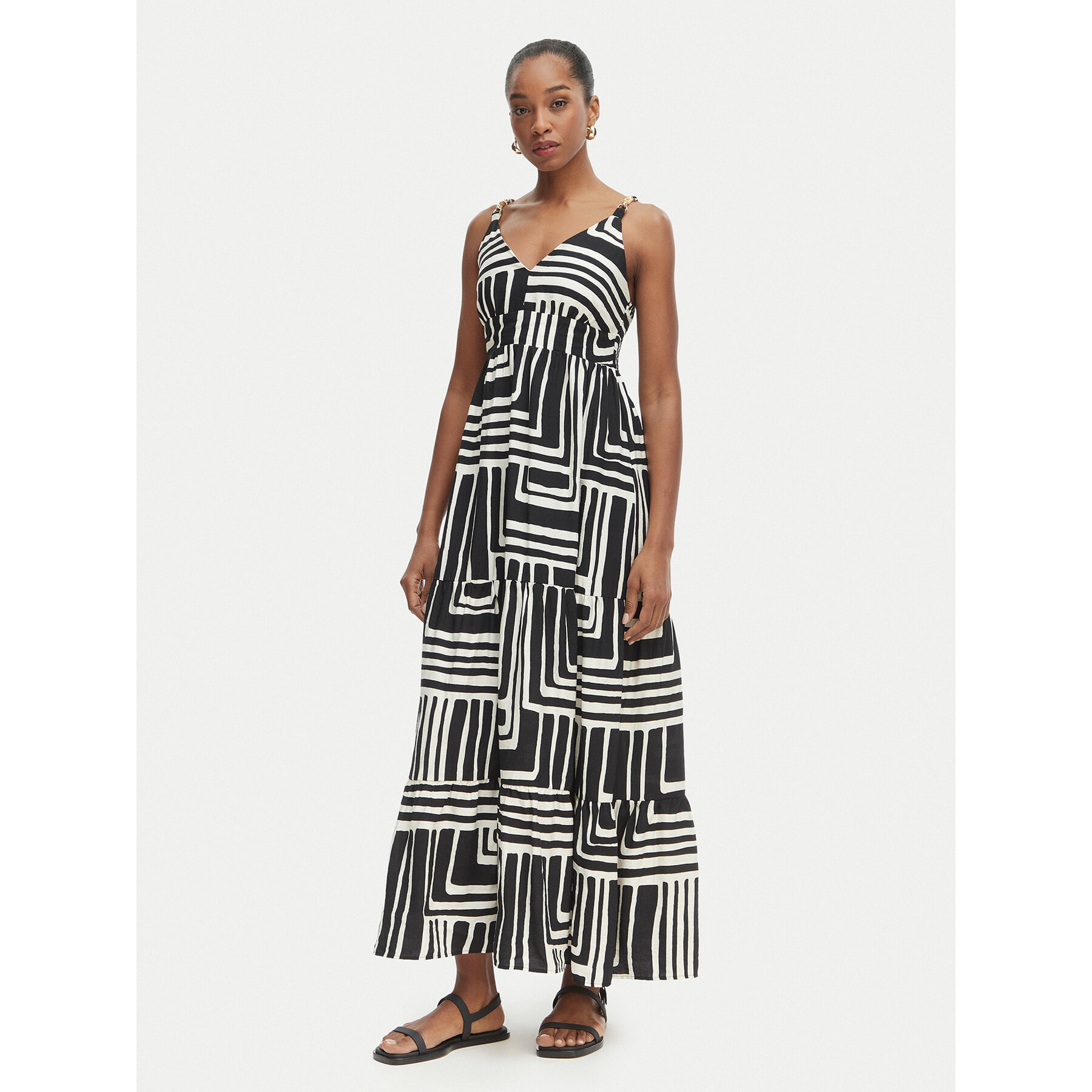 Iconique Sukienka letnia Cote D'Azur IC26-109 Czarny Relaxed Fit