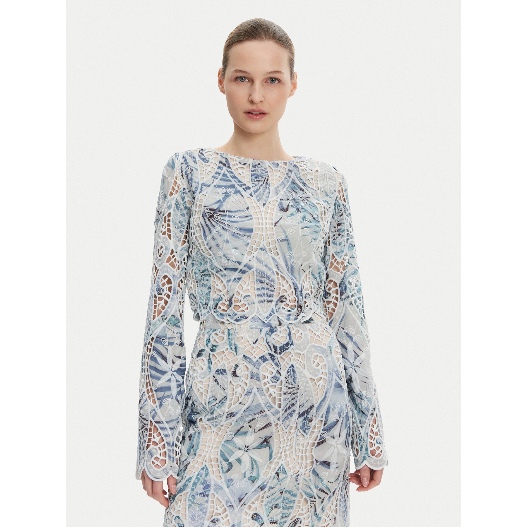 Guess Bluzka W5GH0T WHAD2 Niebieski Regular Fit