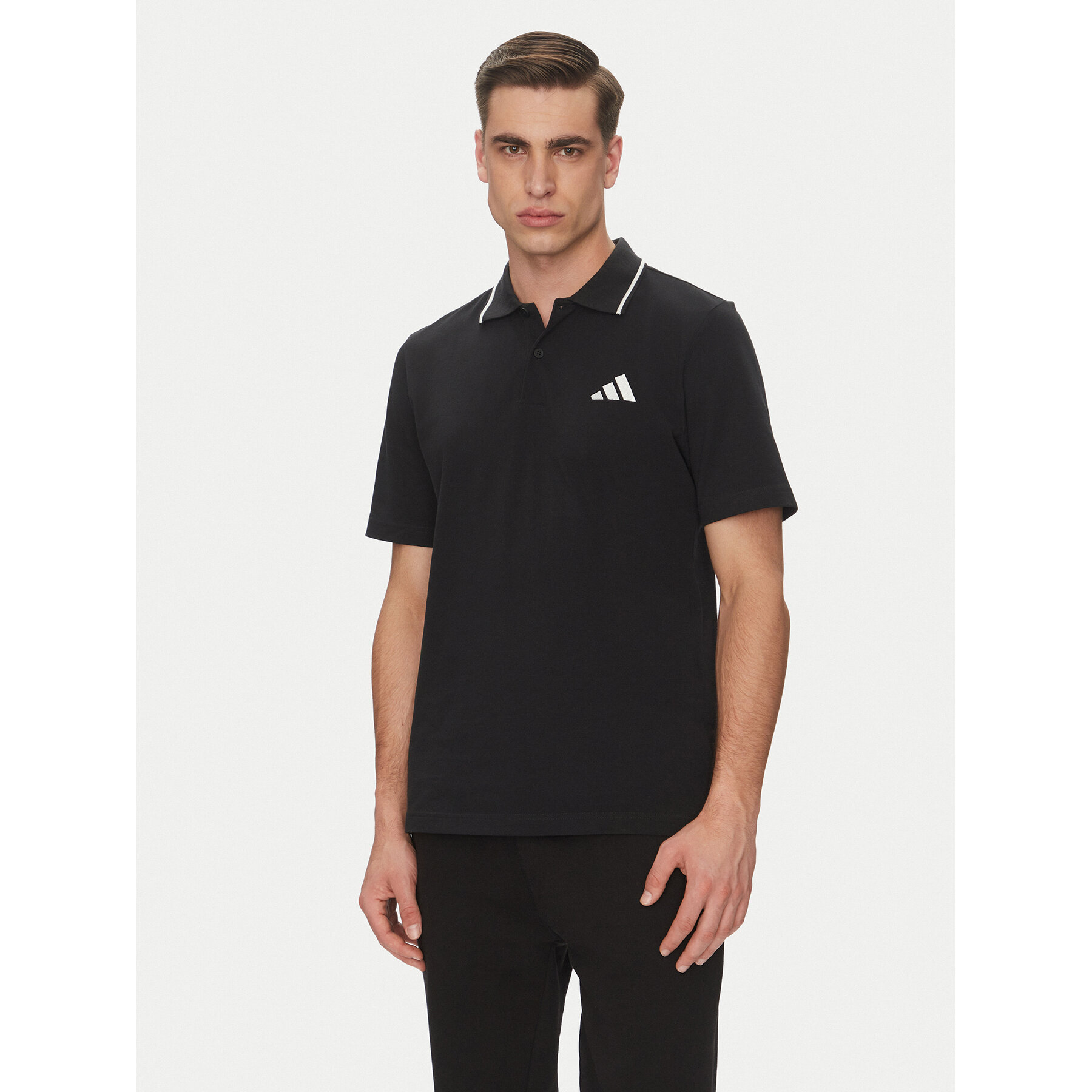 adidas Polo Essentials Small Logo JE9023 Czarny Regular Fit