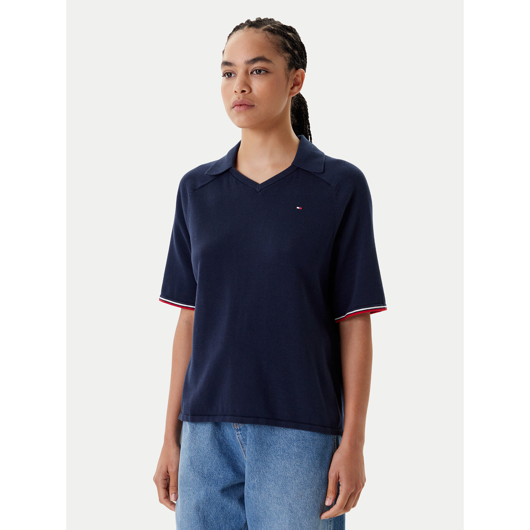 Tommy Hilfiger Polo WW0WW45694 Granatowy Regular Fit