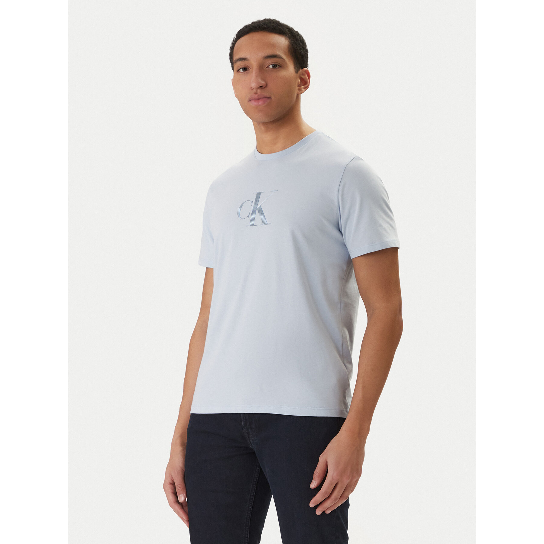 Calvin Klein T-Shirt LV04RF853G Błękitny Regular Fit