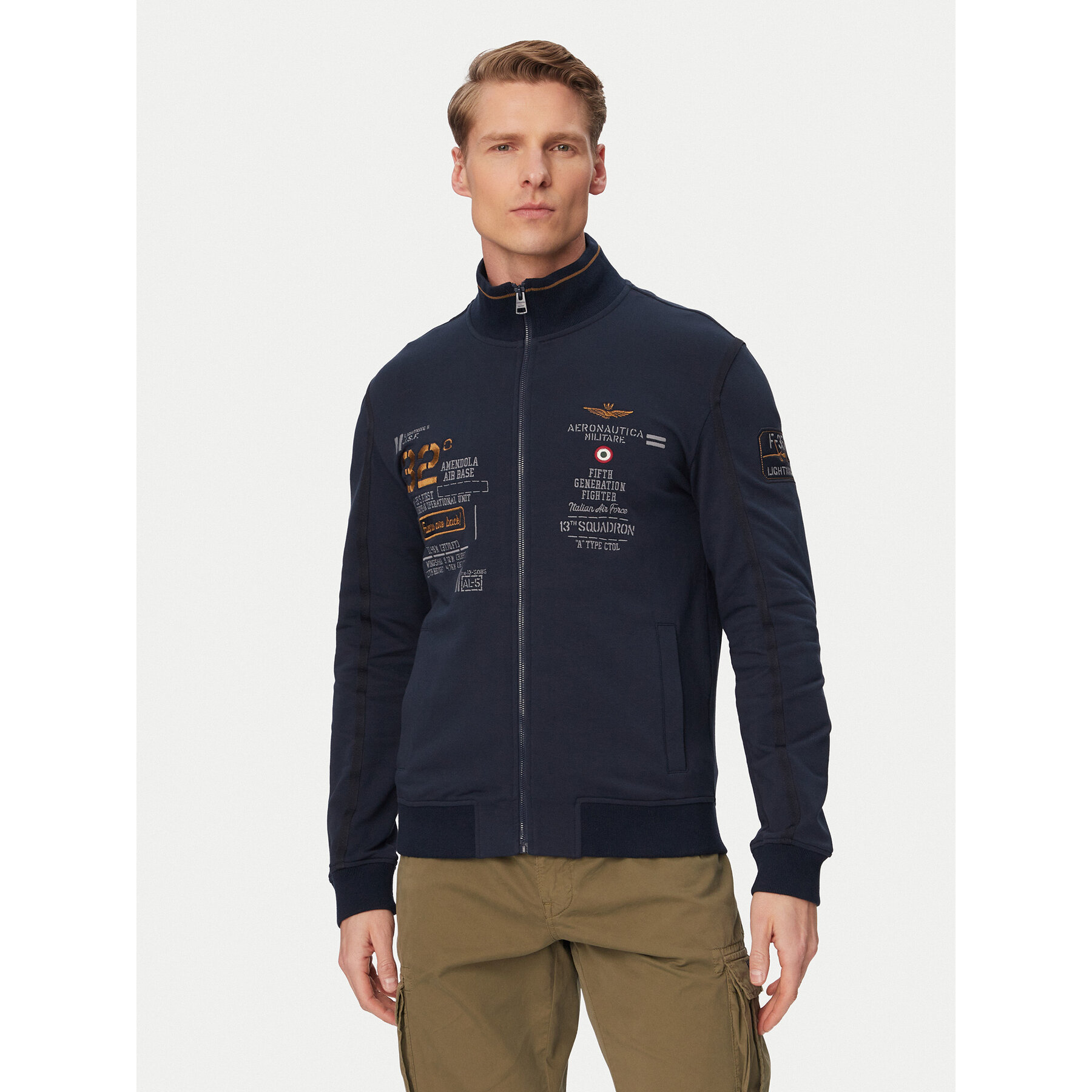 Aeronautica Militare Bluza 261FE2109UF00683 Granatowy Regular Fit