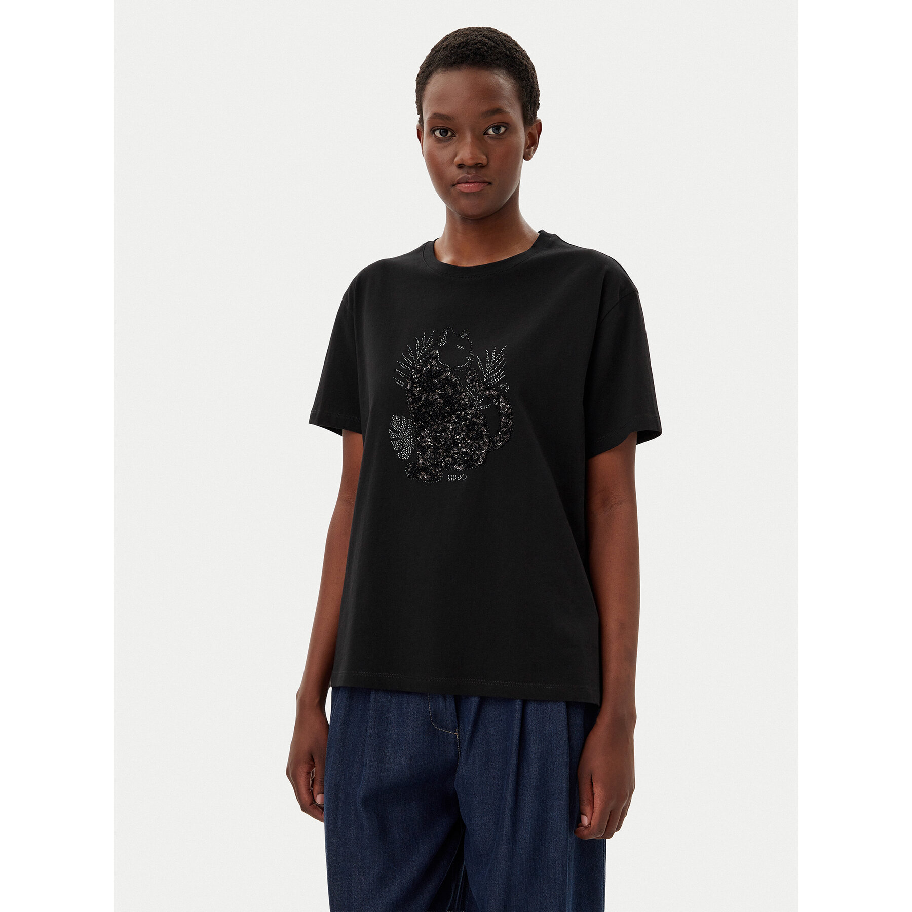 Liu Jo T-Shirt WA5230 JS904 Czarny Regular Fit