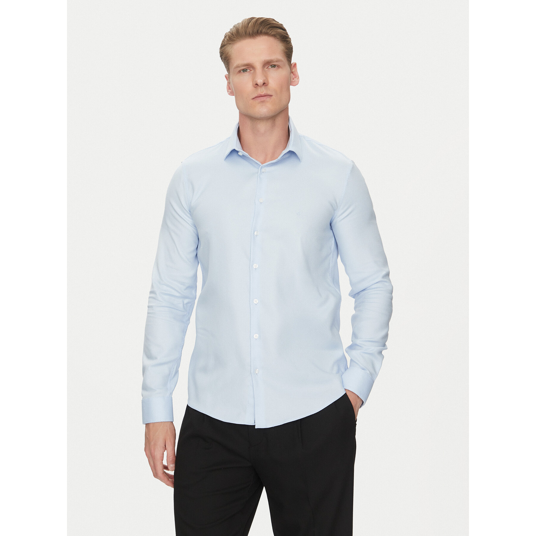 Calvin Klein Koszula K10K114316 Niebieski Slim Fit