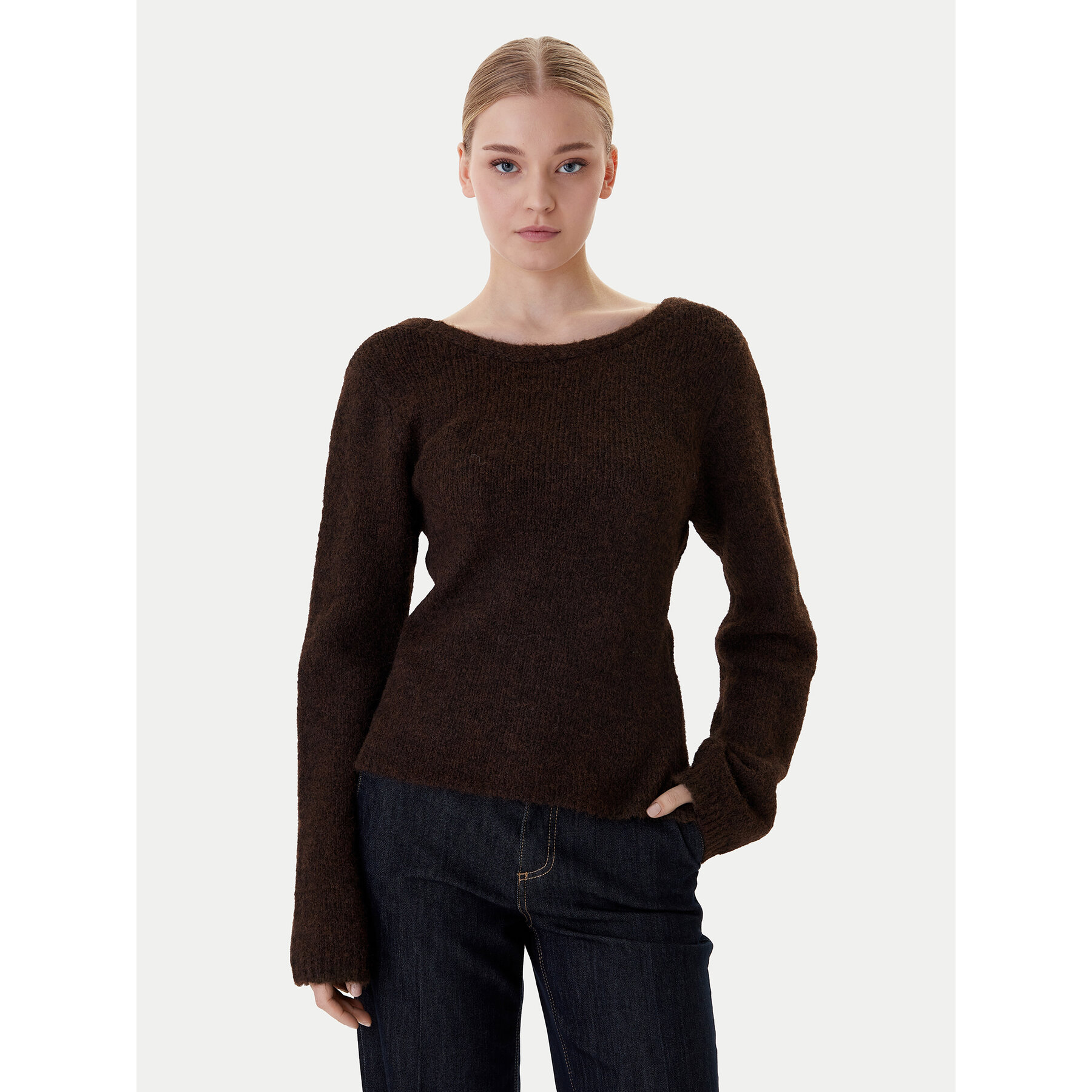 ONLY Sweter Zaggie 15376349 Brązowy Regular Fit