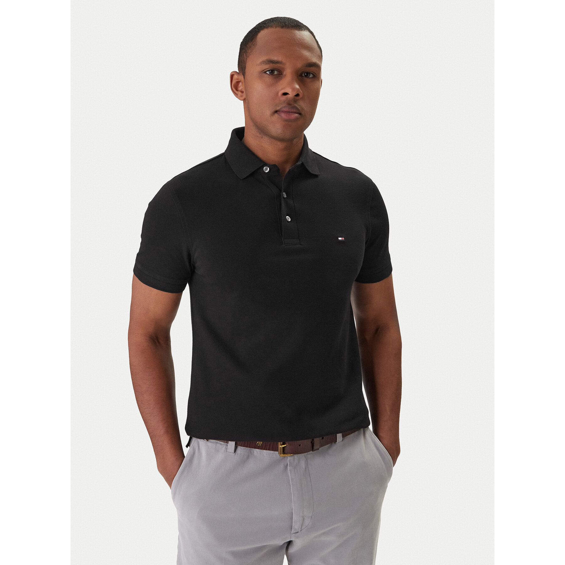 Tommy Hilfiger Polo 1985 MW0MW17771 Czarny Slim Fit