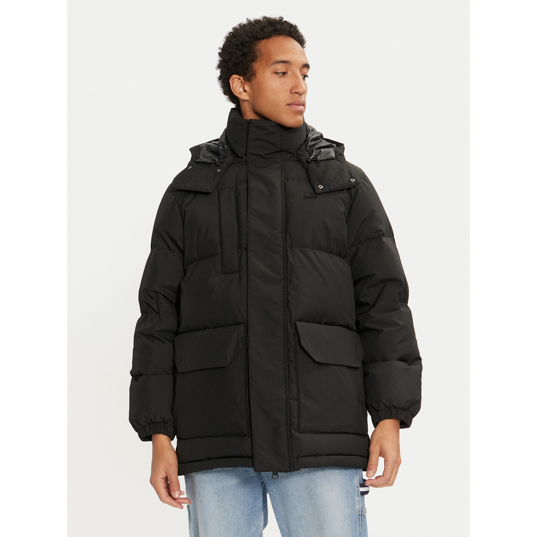 Lacoste Kurtka puchowa BH1583 Czarny Regular Fit