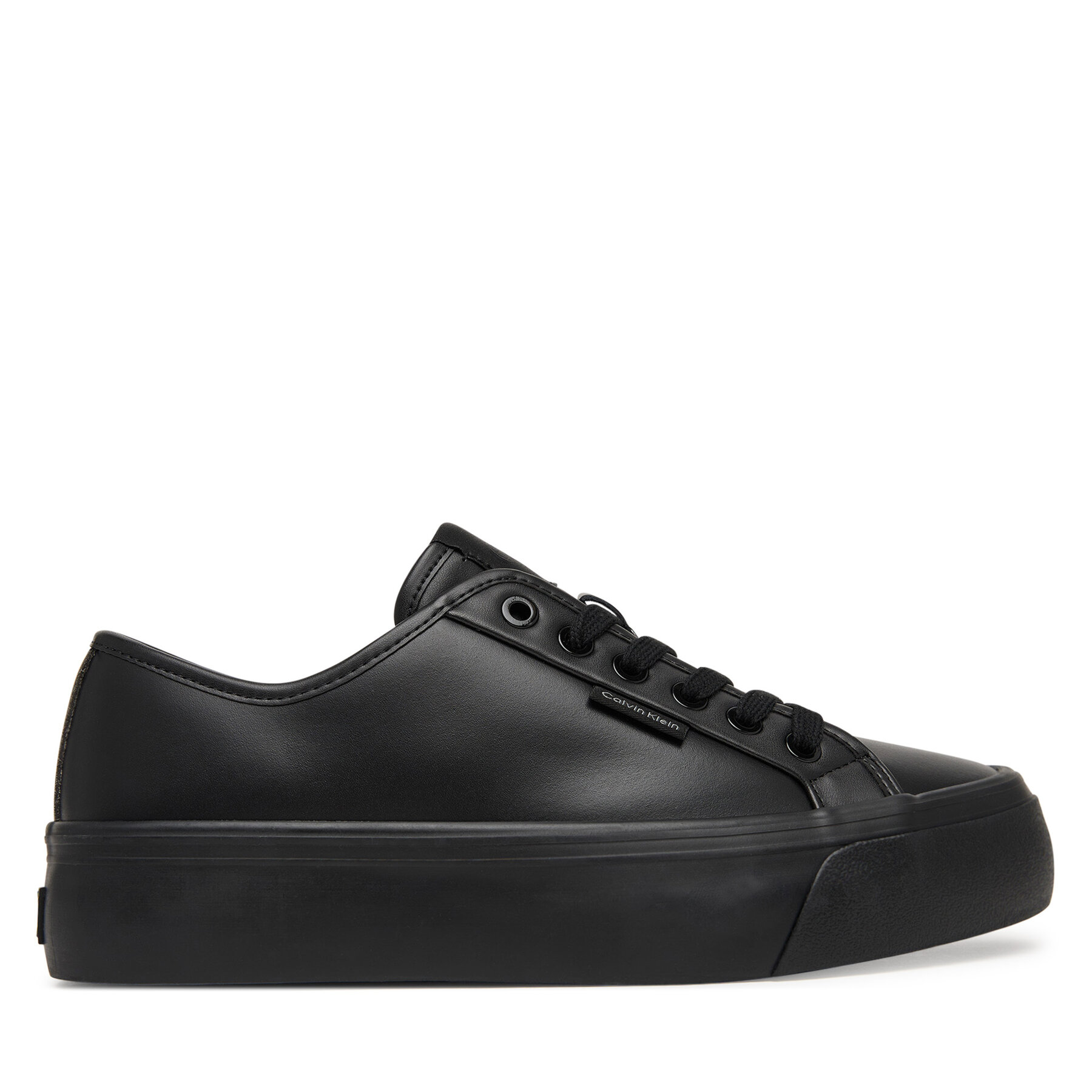 Calvin Klein Sneakersy Vulc Flatf Lace Up Lth YW0YW01932 Czarny