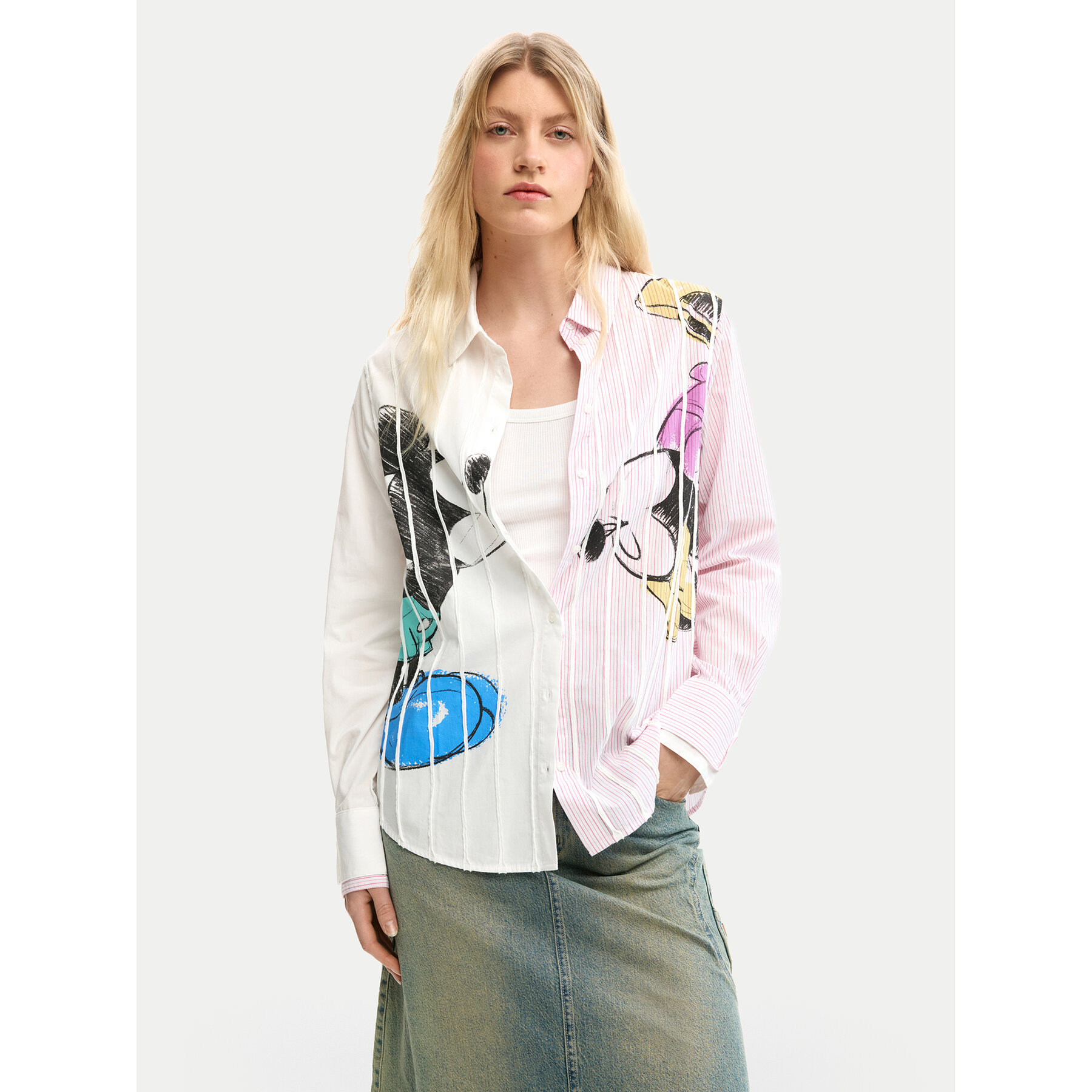Desigual Koszula Lovit Disney 26SWCW19 Kolorowy Regular Fit