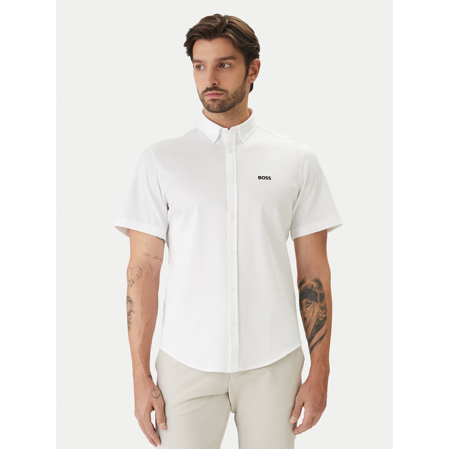 BOSS Koszula ST Motion 50555951 Biały Regular Fit