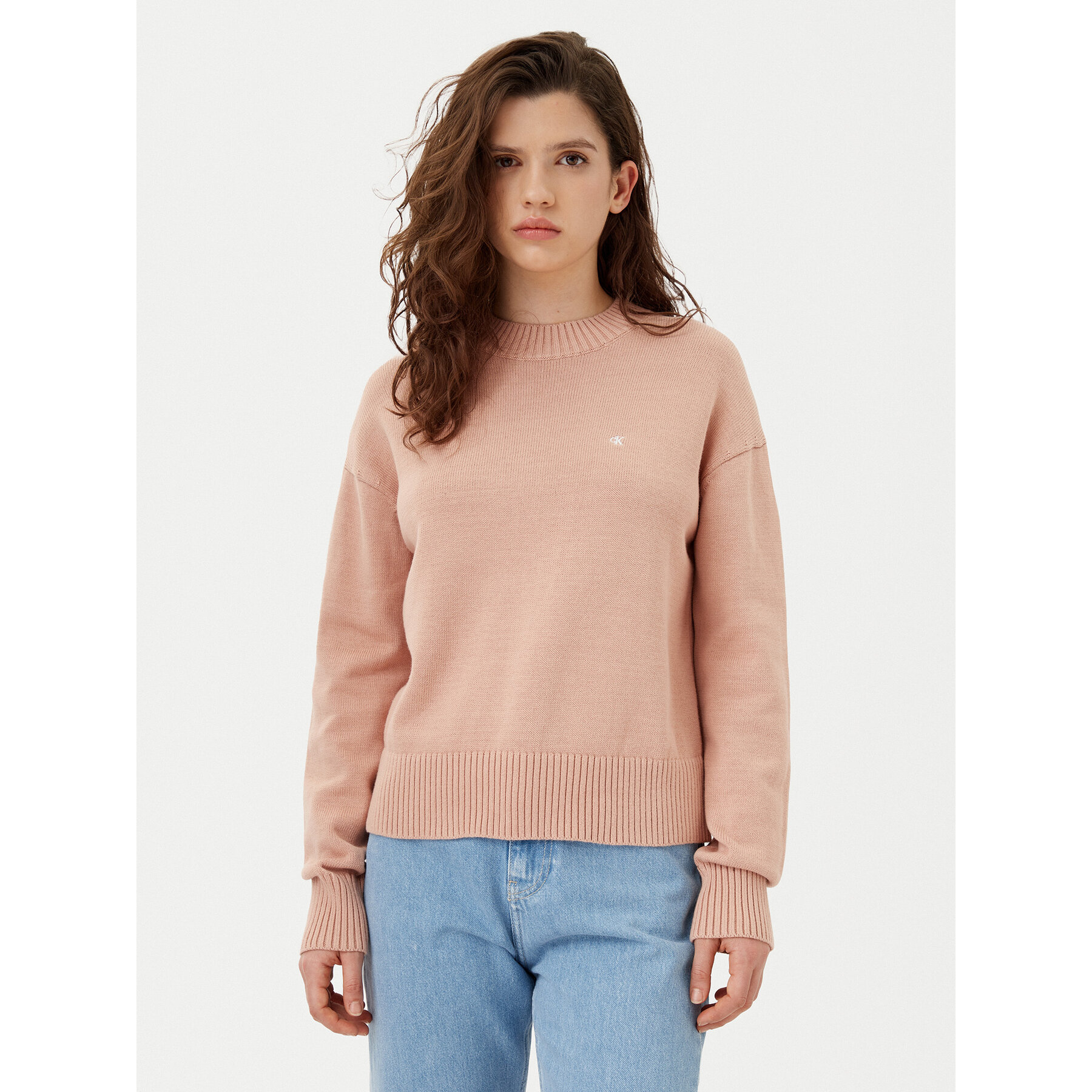 Calvin Klein Jeans Sweter Monogram J20J224802 Pomarańczowy Regular Fit