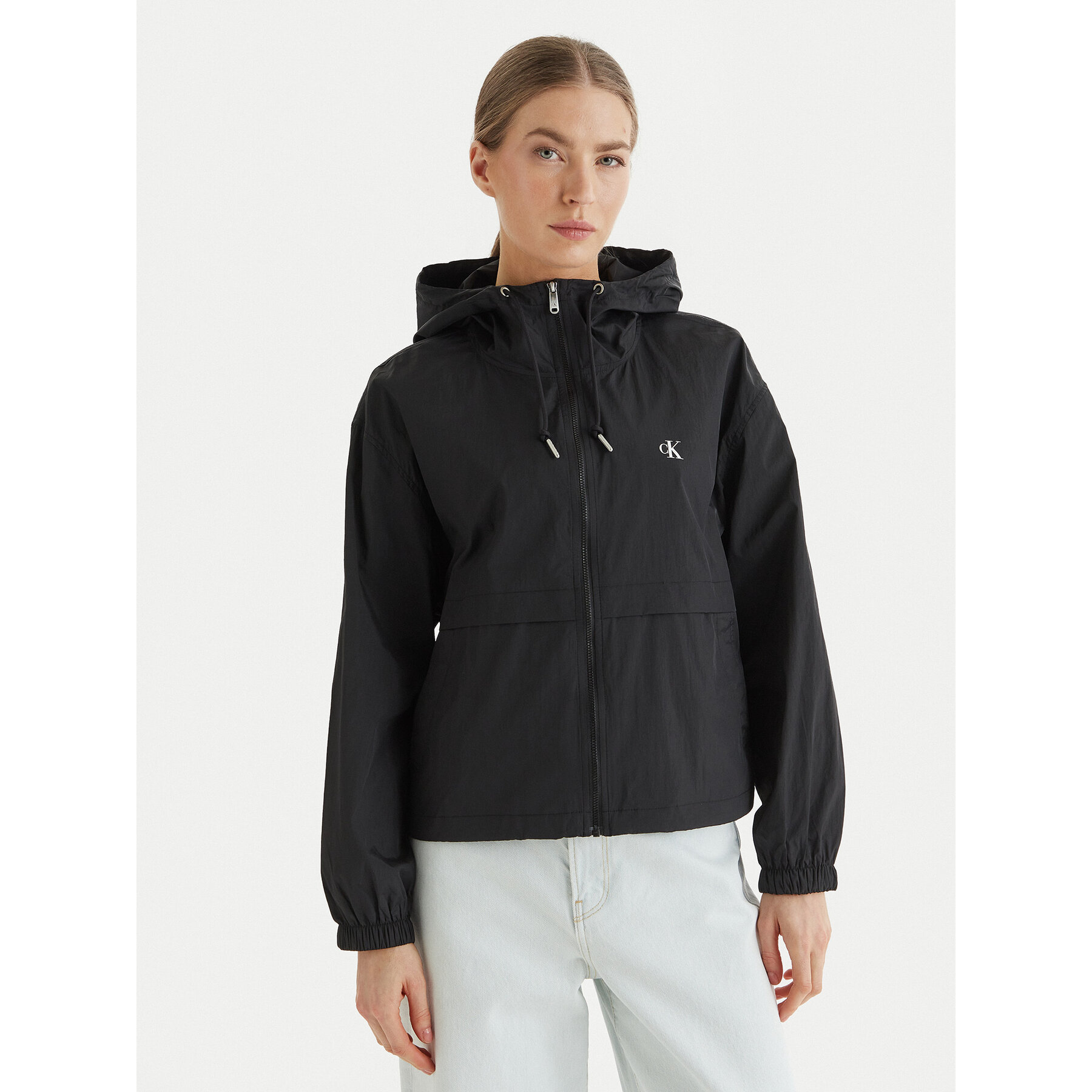 Calvin Klein Jeans Wiatrówka Essential LV047F507G Czarny Regular Fit