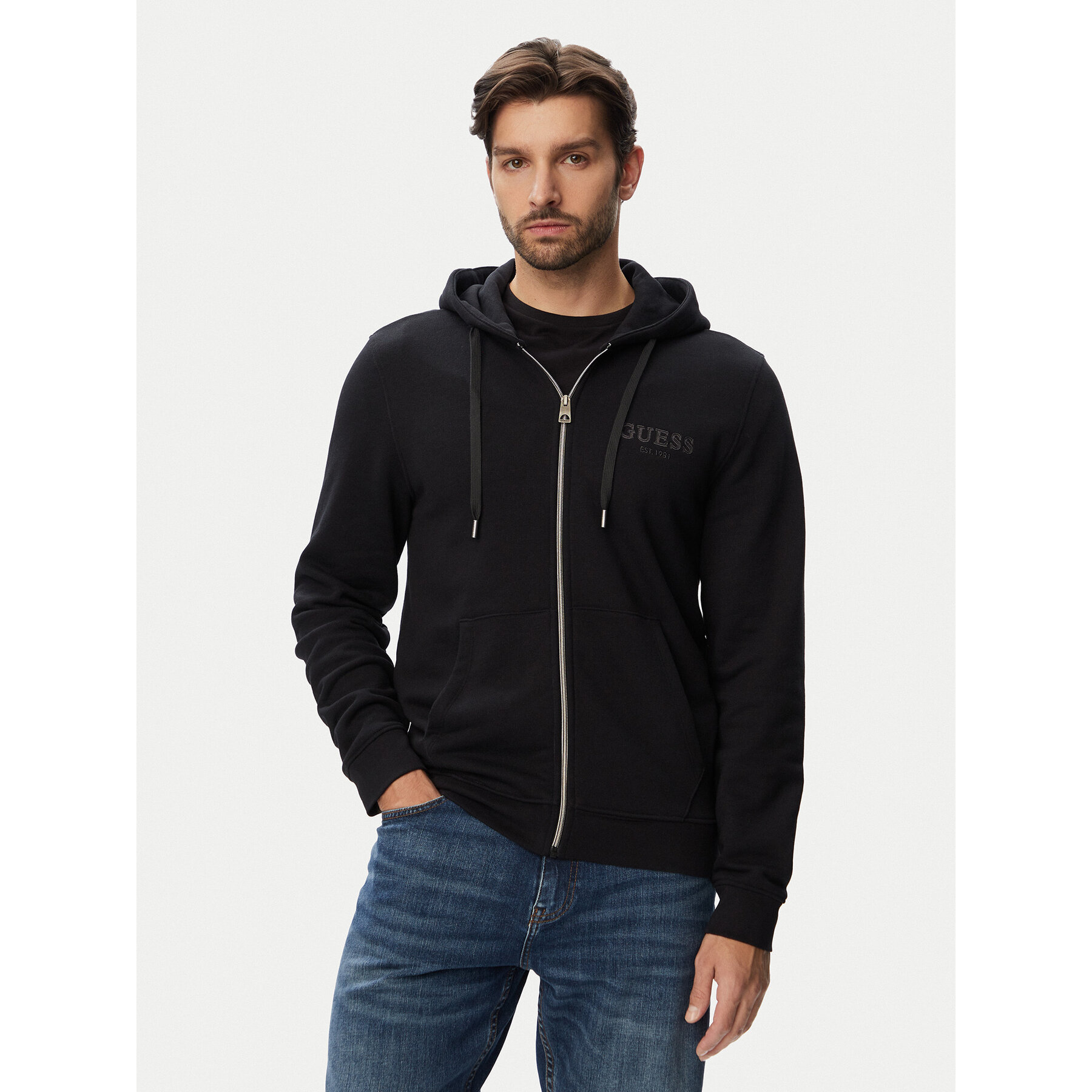 Guess Bluza M6YQ48 K4244 Czarny Slim Fit