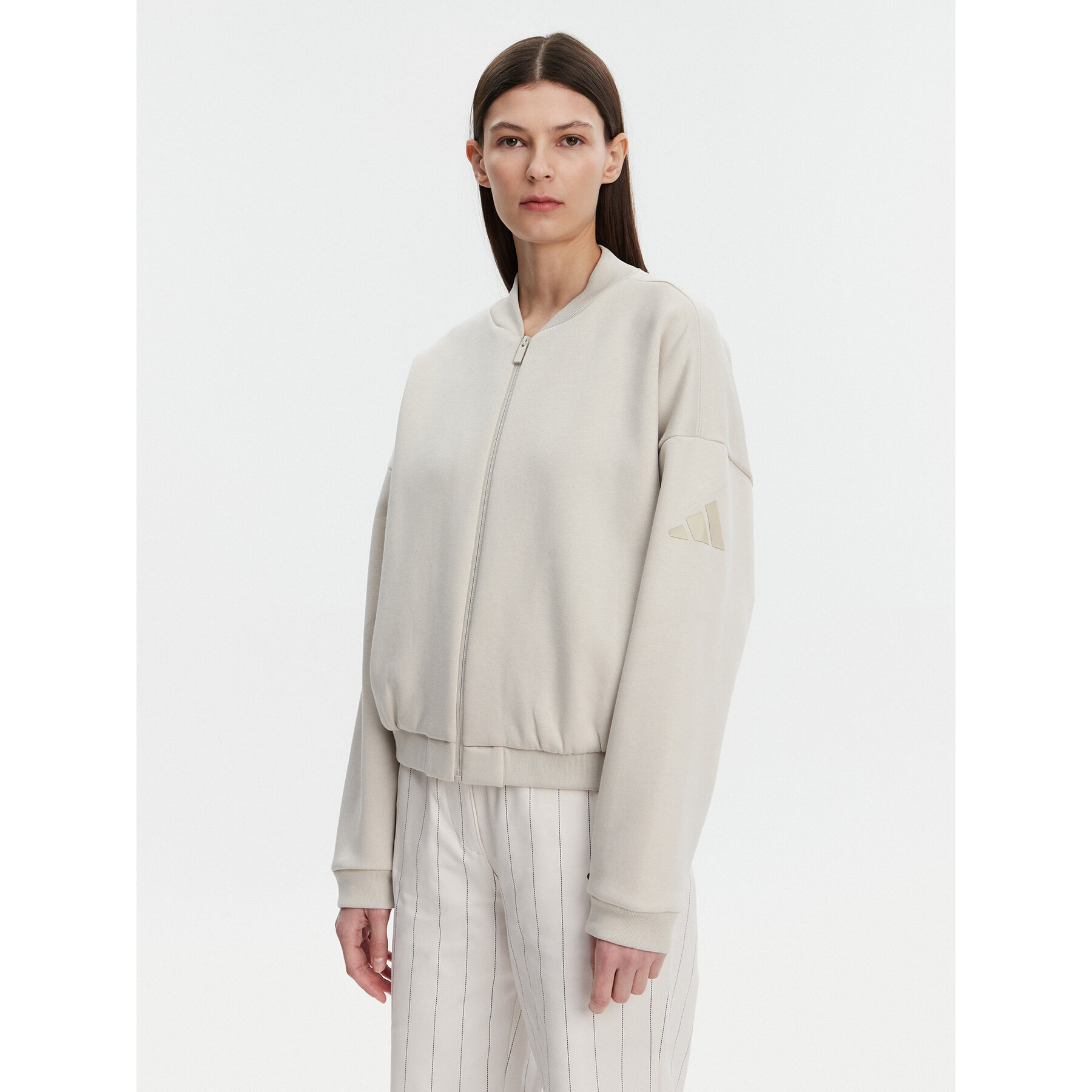 adidas Bluza Essentials Contemporary Logo JD9972 Beżowy Loose Fit