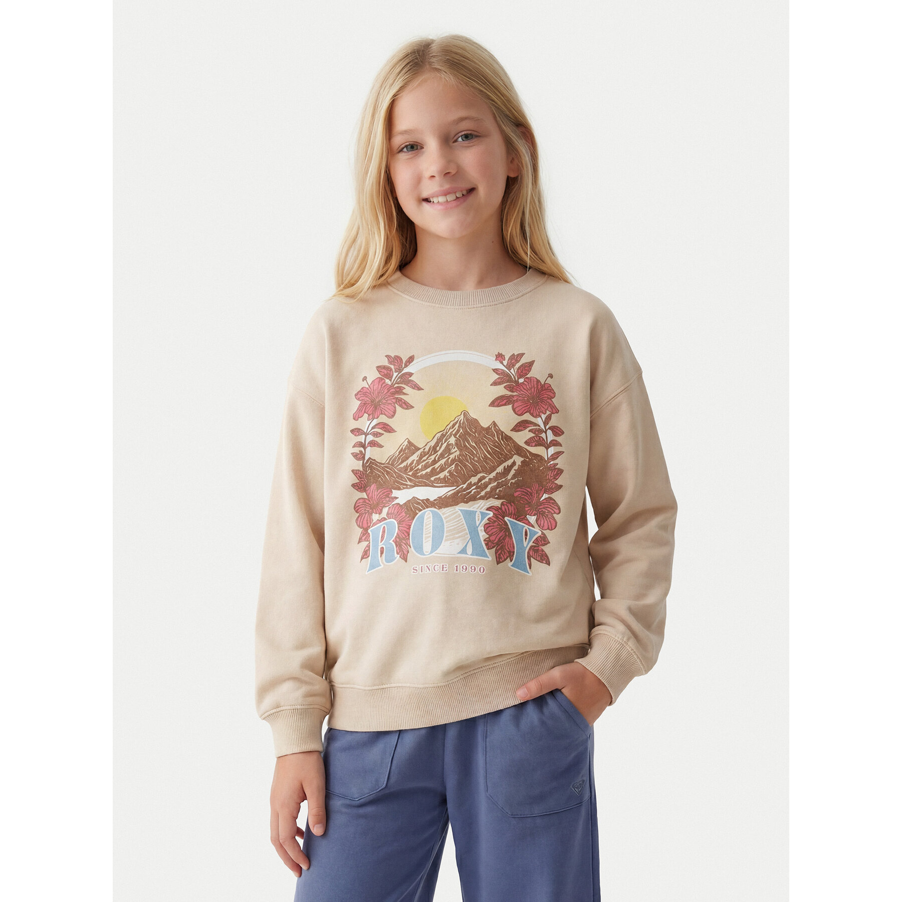 Roxy Bluza Morning Hike Brushed ERGFT04027 Beżowy Regular Fit
