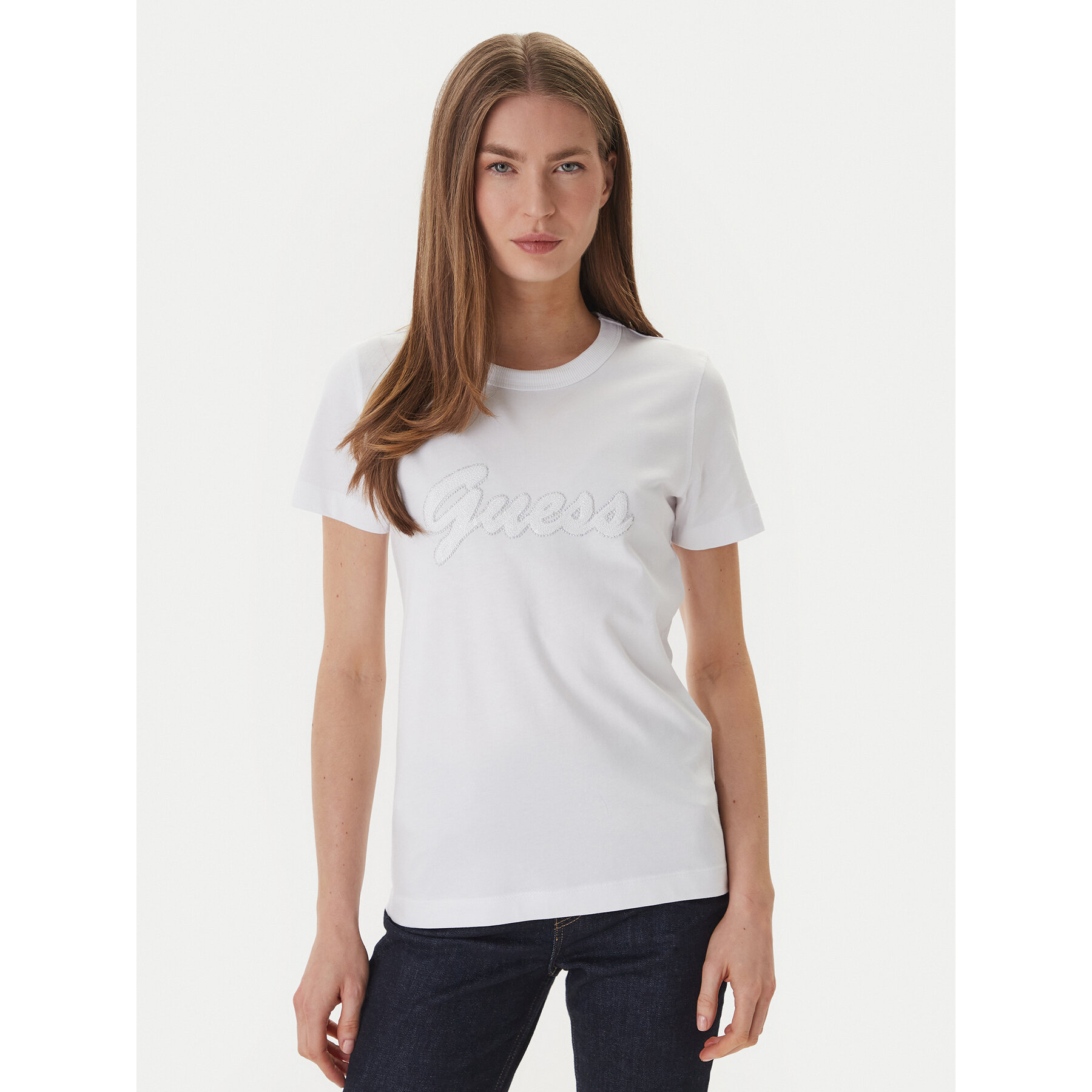 Guess T-Shirt W6GI08 K3023 Biały Regular Fit