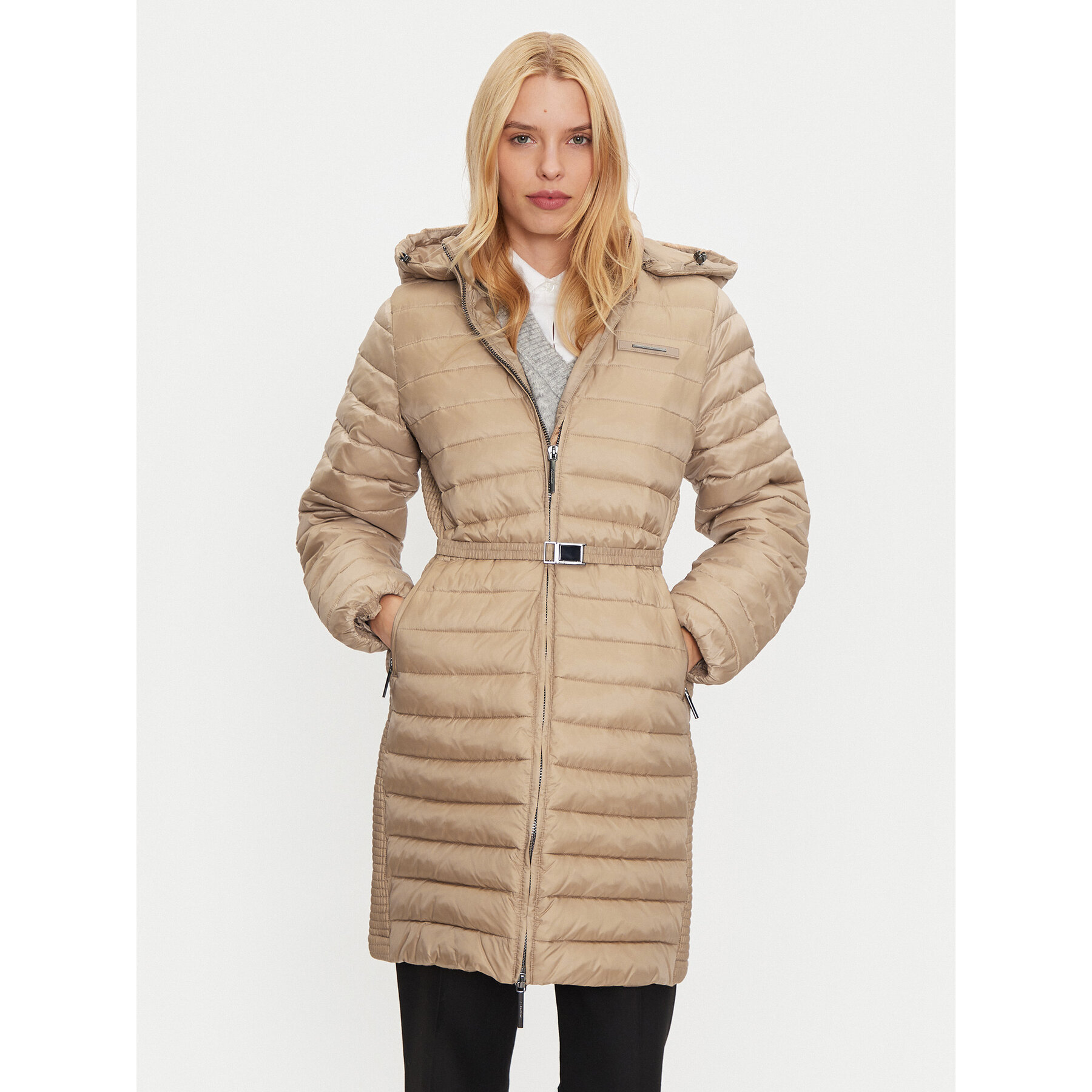 Calvin Klein Kurtka zimowa K20K208011 Beżowy Slim Fit