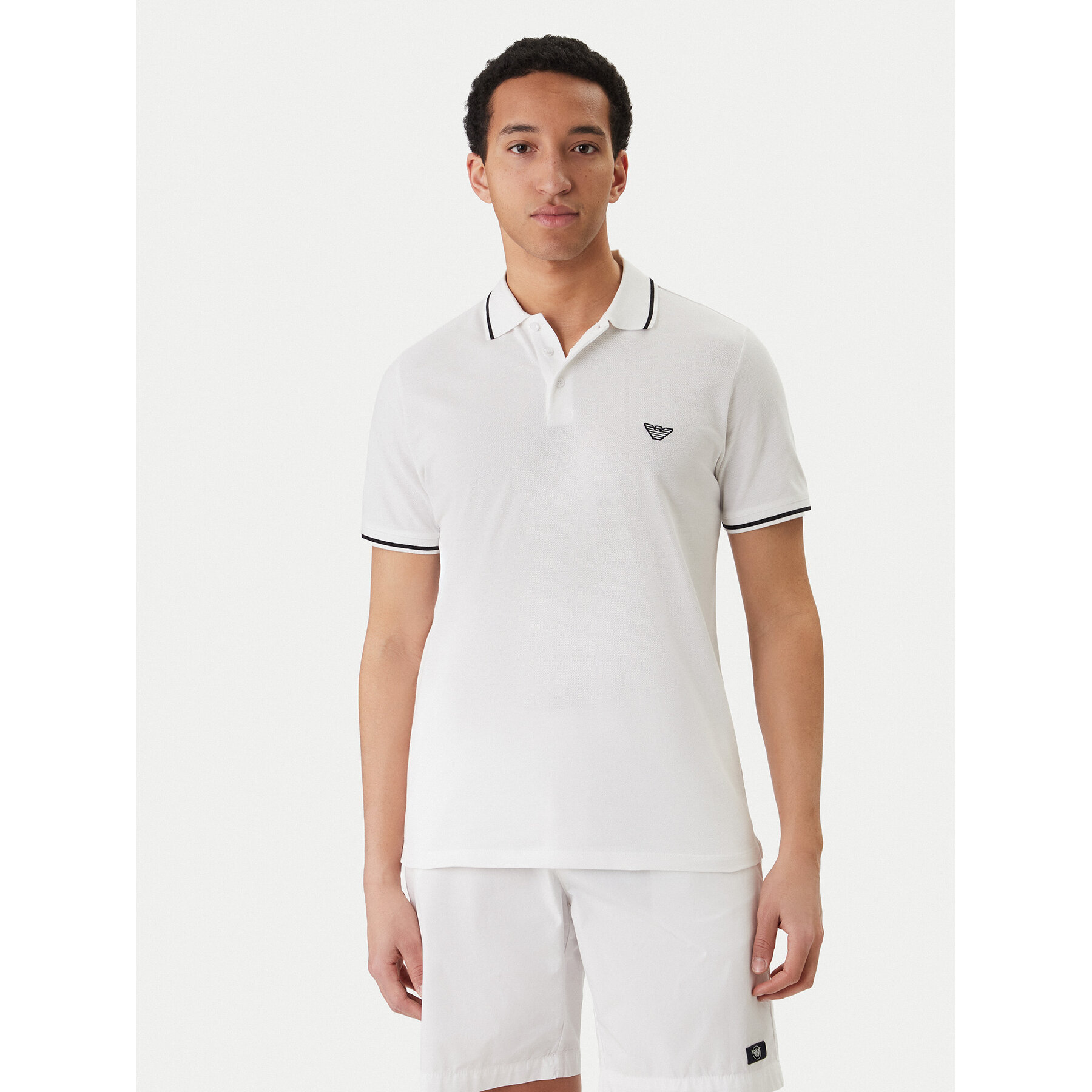 Emporio Armani Polo EM001380 AF20424 U0002 Biały Regular Fit