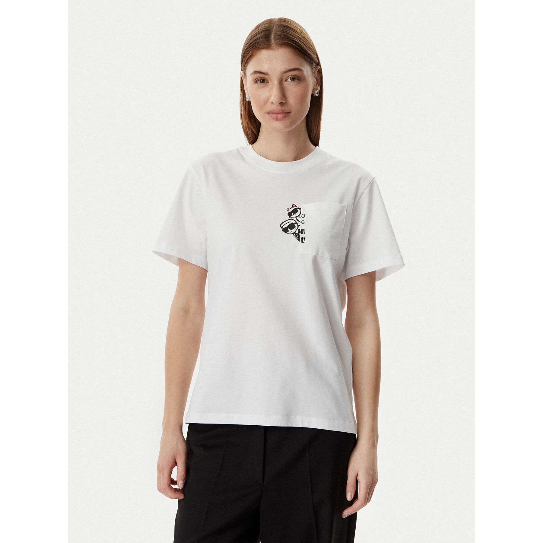 KARL LAGERFELD T-Shirt B2W17081 Biały Regular Fit