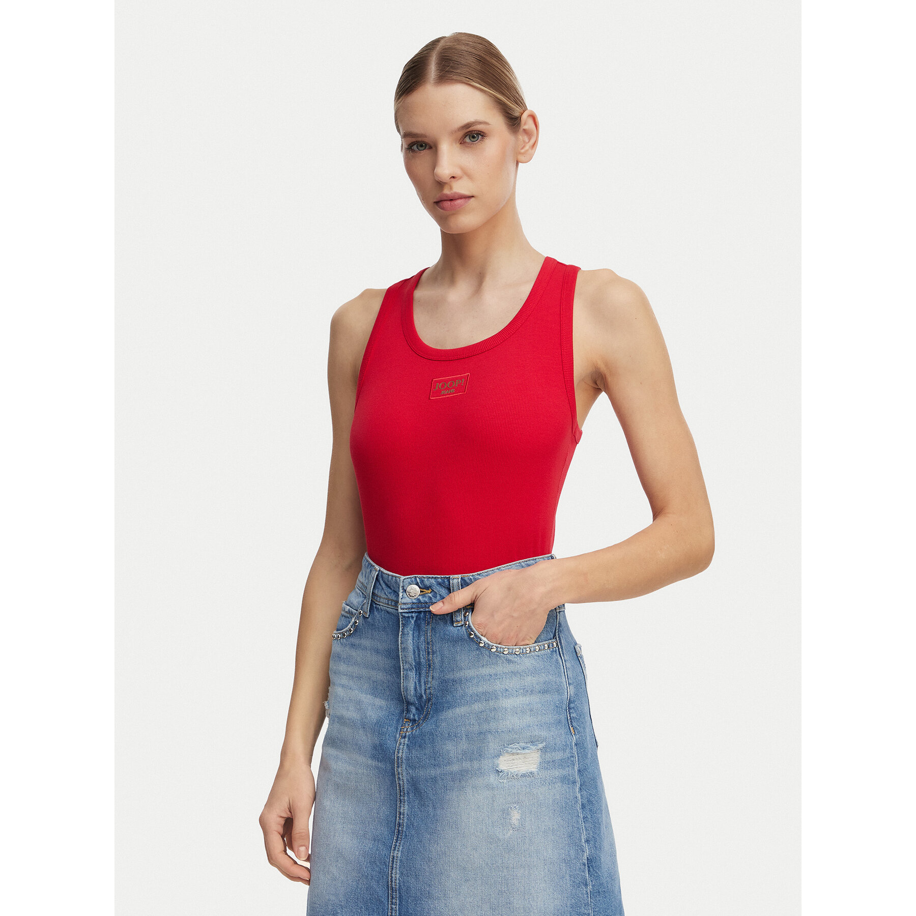 JOOP! Jeans Top Tana 30046103 Czerwony Slim Fit