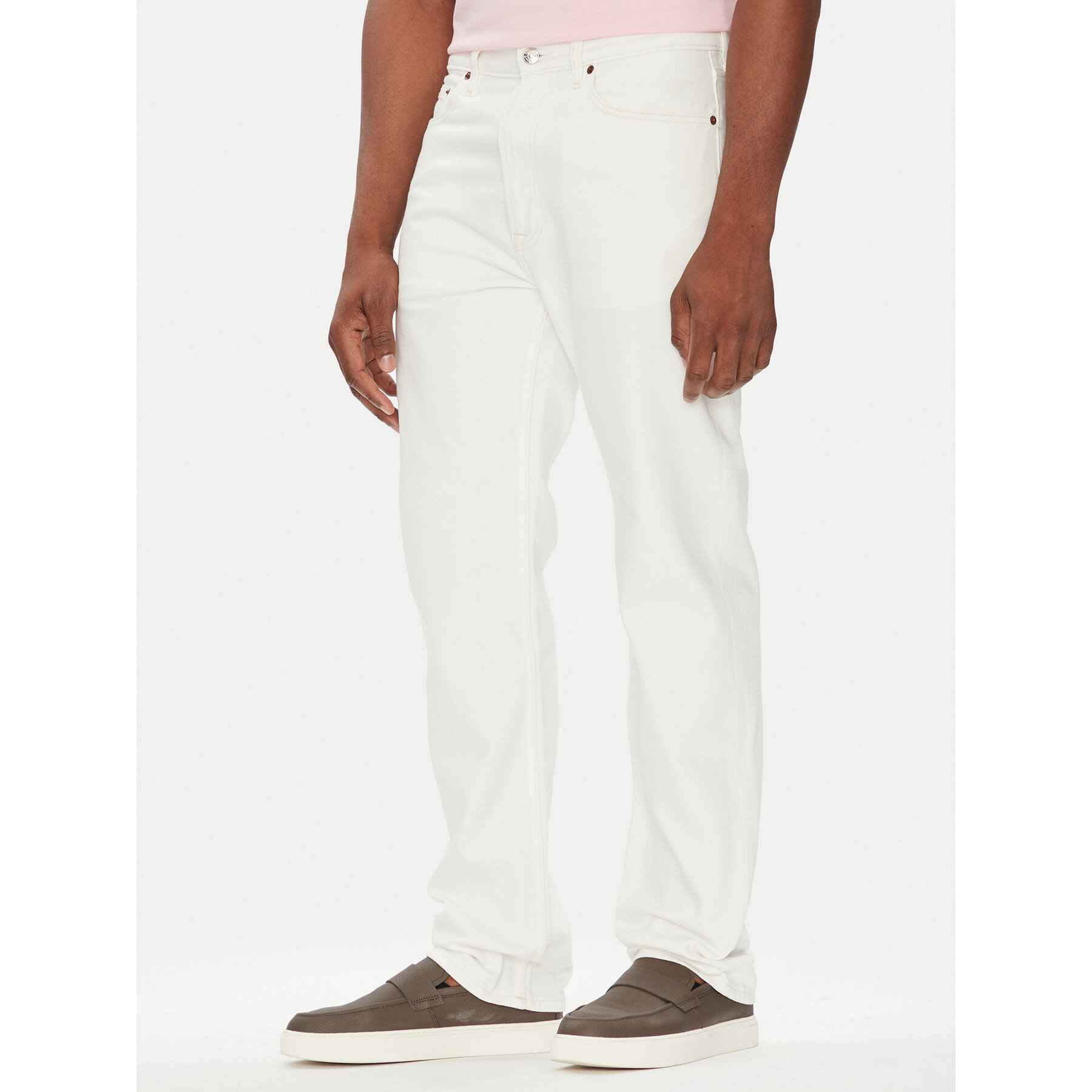Calvin Klein Jeans Jeansy LV04LB781G Biały Straight Fit