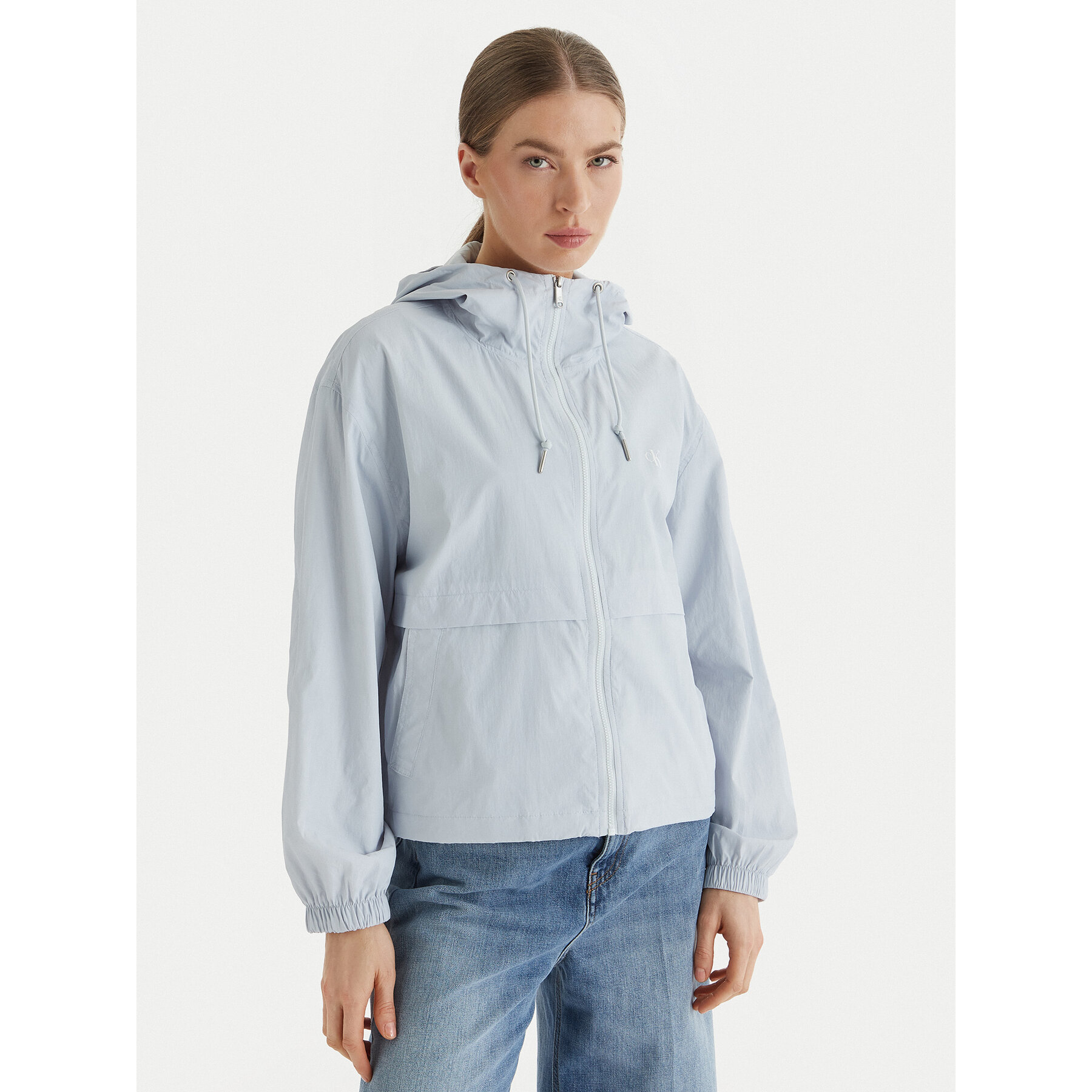 Calvin Klein Jeans Wiatrówka Essential LV047F507G Błękitny Regular Fit