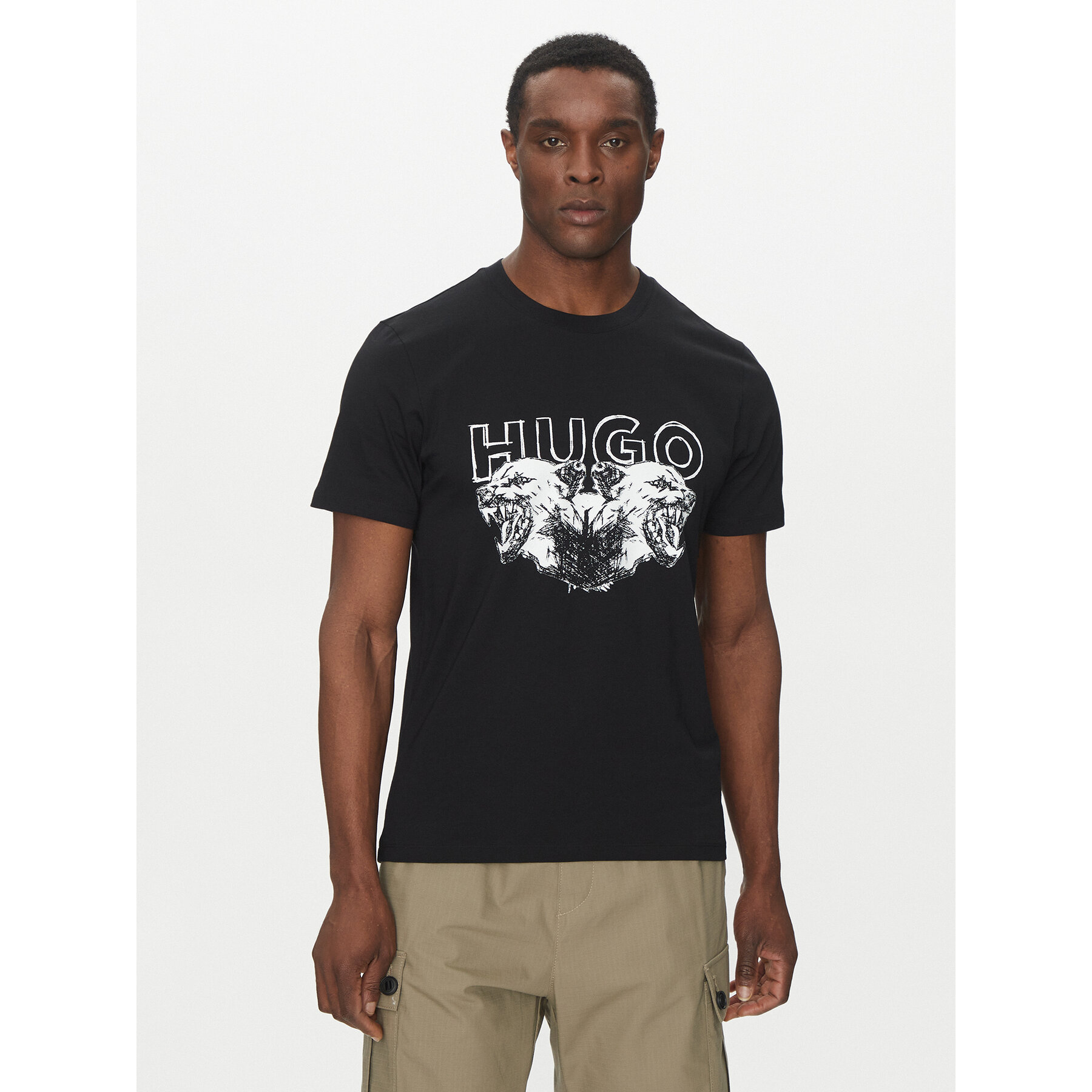 HUGO T-Shirt Durro 50538257 Czarny Regular Fit