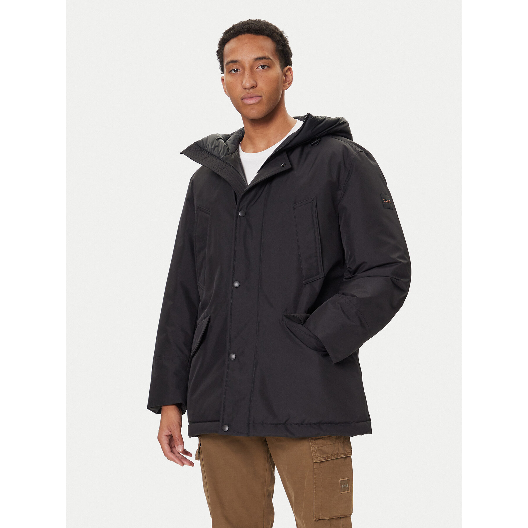 BOSS Kurtka zimowa Osiass1 50547078 Czarny Relaxed Fit