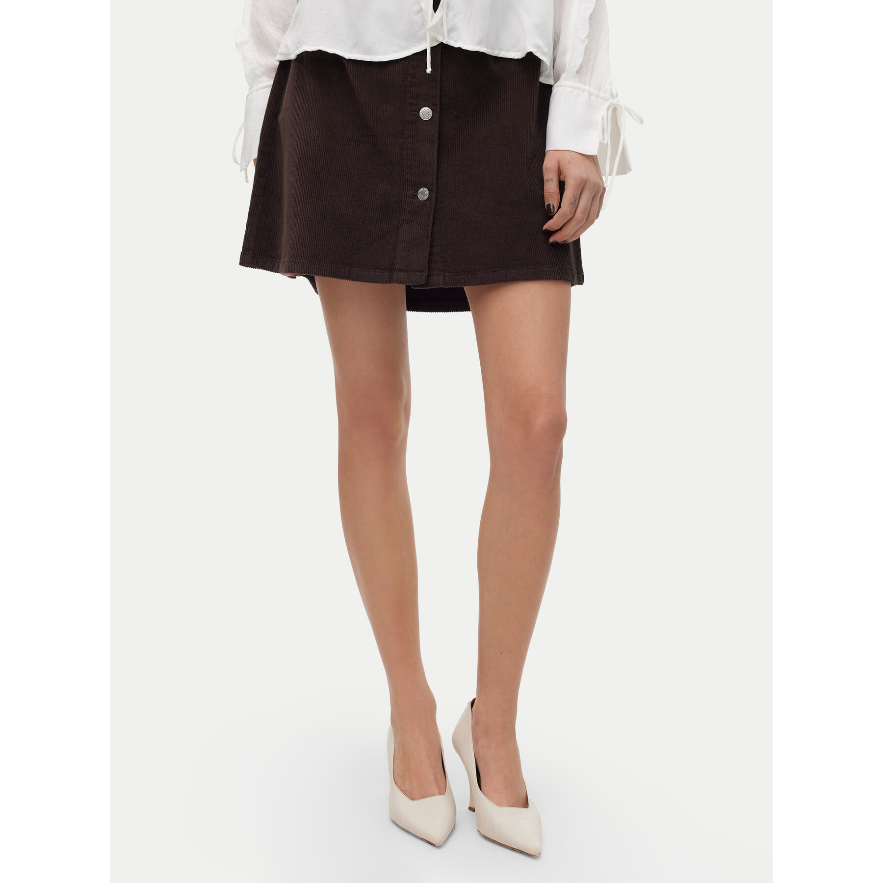 Vero Moda Spódnica mini Etta 10315342 Brązowy Regular Fit
