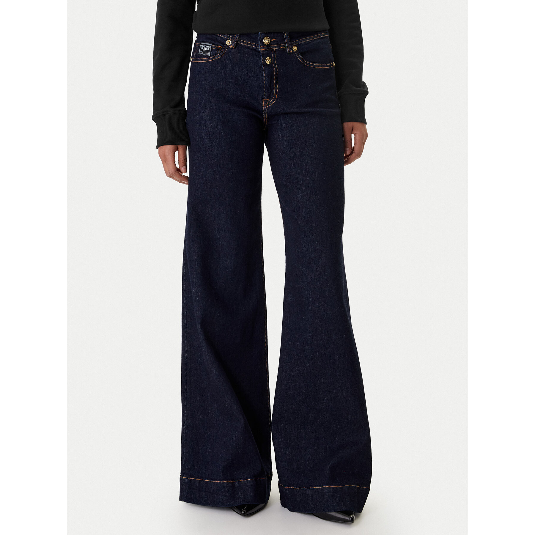 Versace Jeans Couture Jeansy 80HAB561 DW042L54 Granatowy Wide Leg