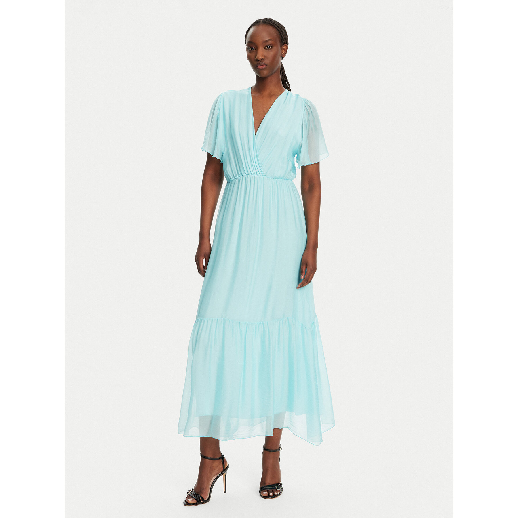 Haveone Sukienka letnia AFF-N006 Niebieski Loose Fit