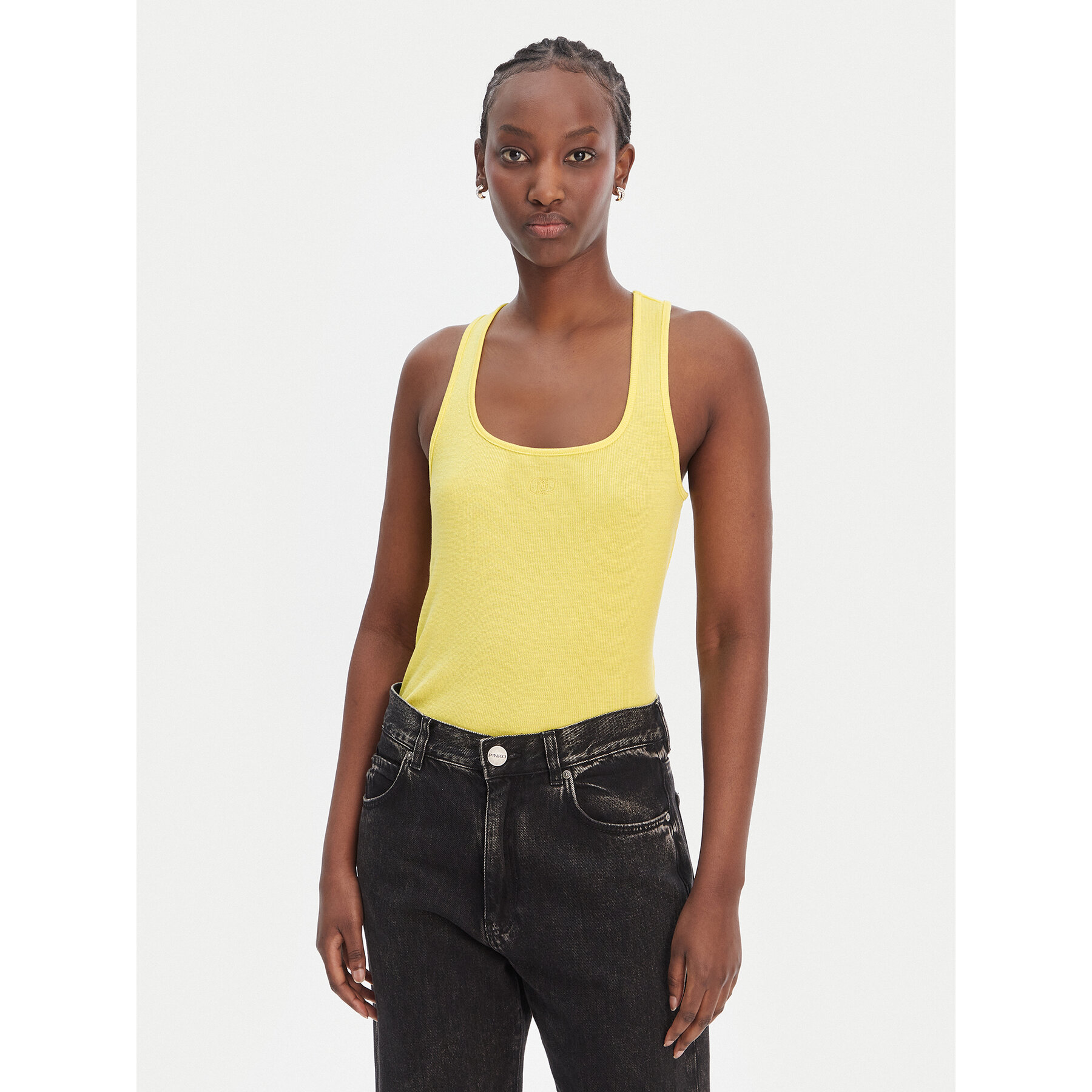 Liu Jo Sport Top TA6173 J3845 Żółty Regular Fit