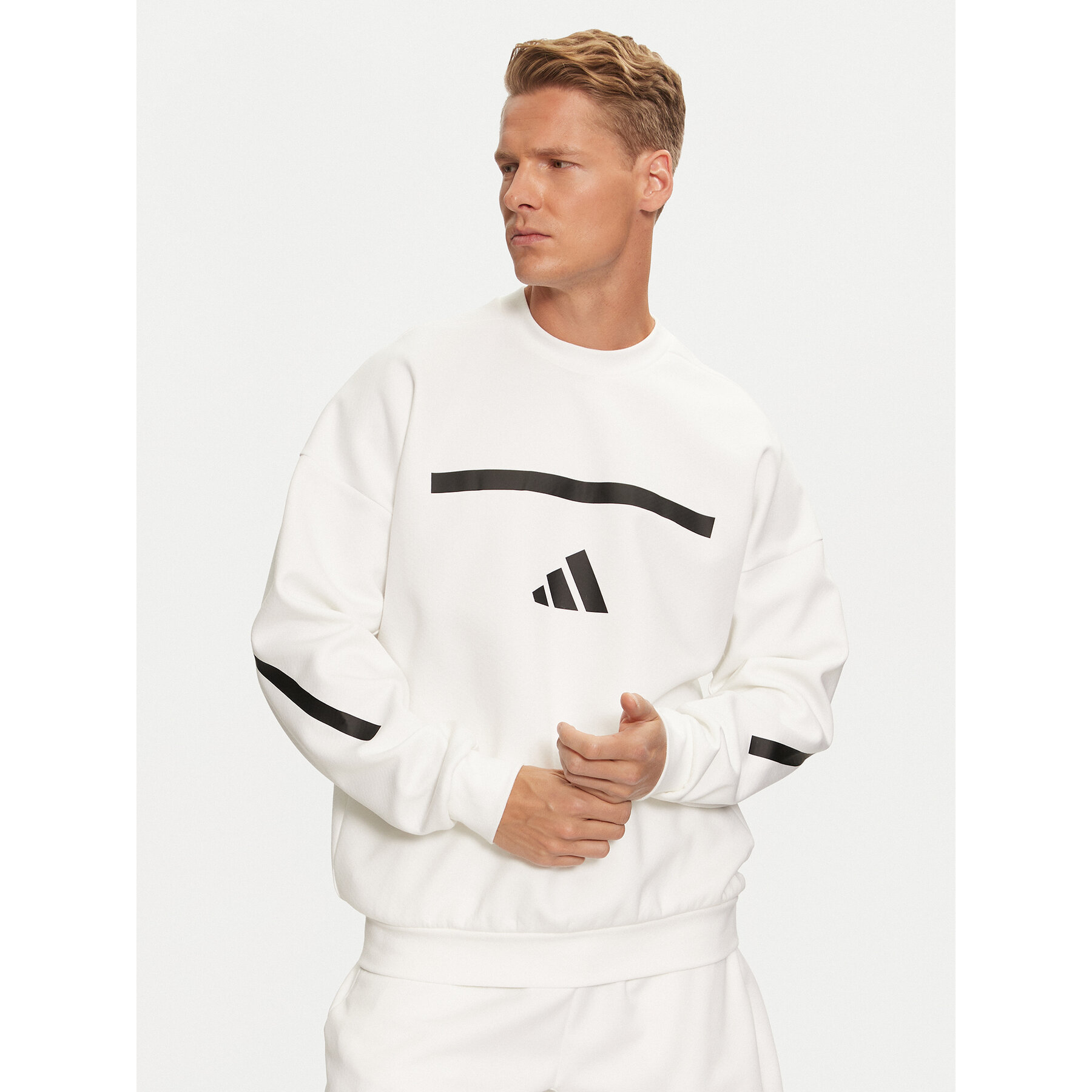 adidas Bluza Z.N.E. JF2451 Biały Loose Fit