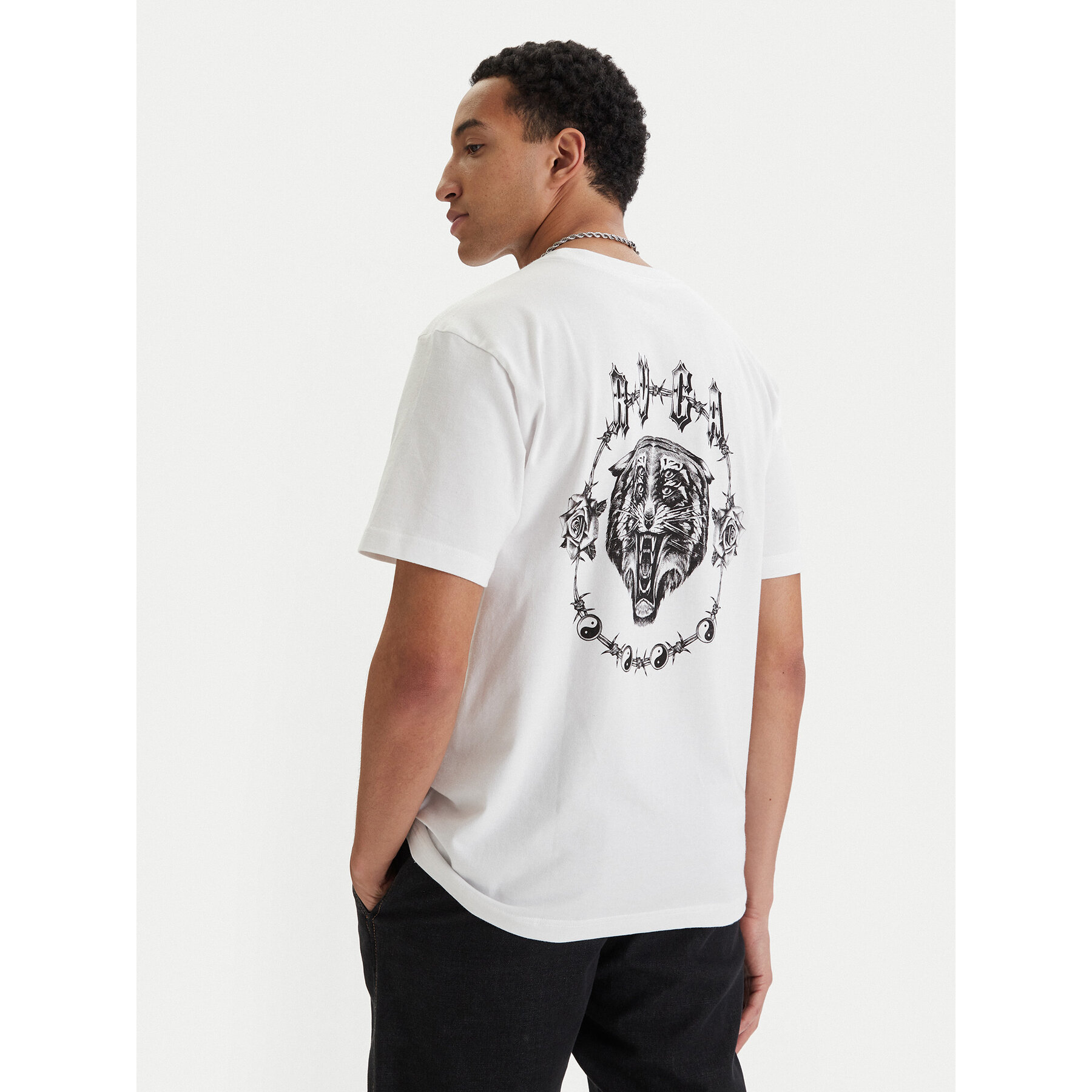RVCA T-Shirt Double Trouble EVYZT00289 Biały Relaxed Fit