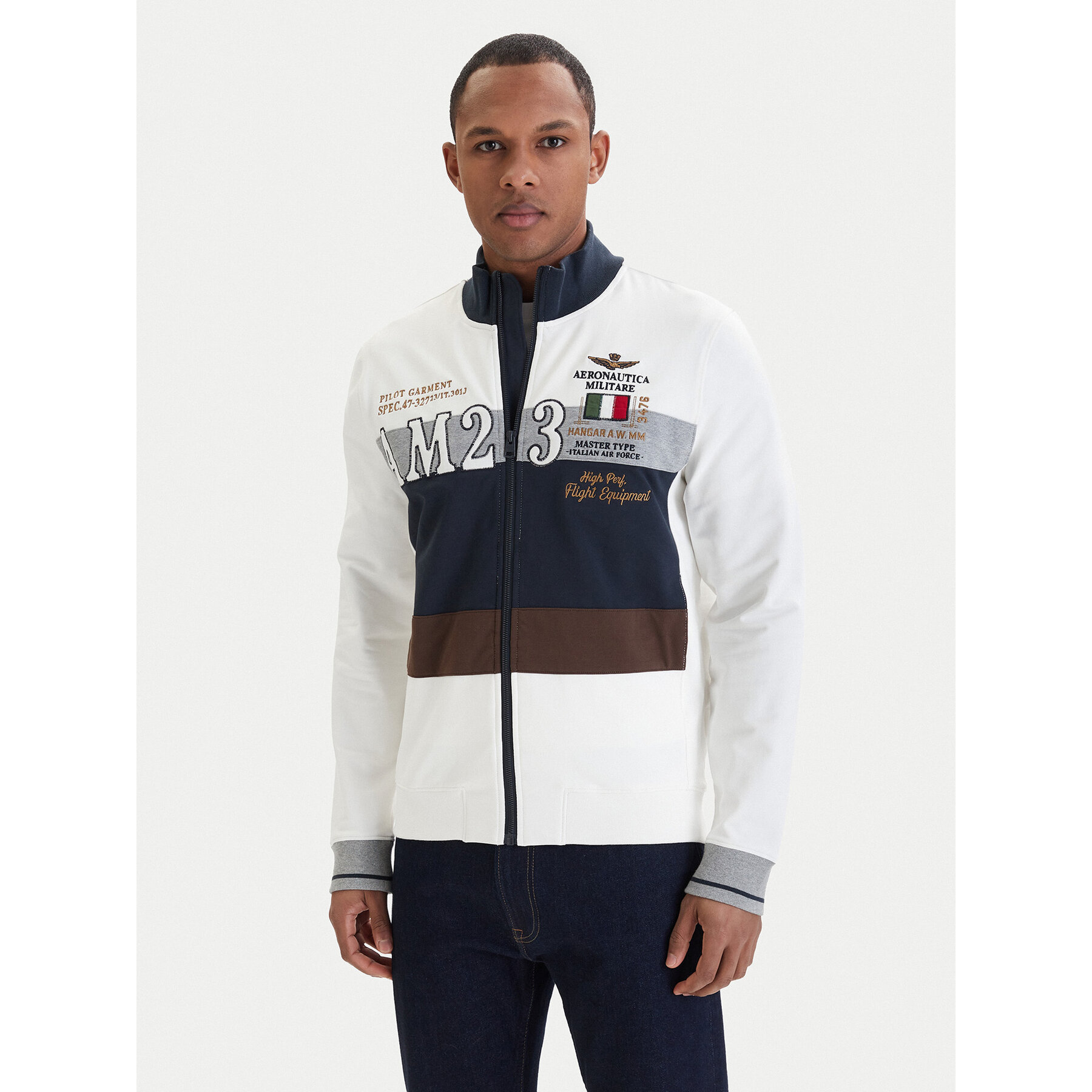 Aeronautica Militare Bluza 261FE2095UF00674 Biały Regular Fit