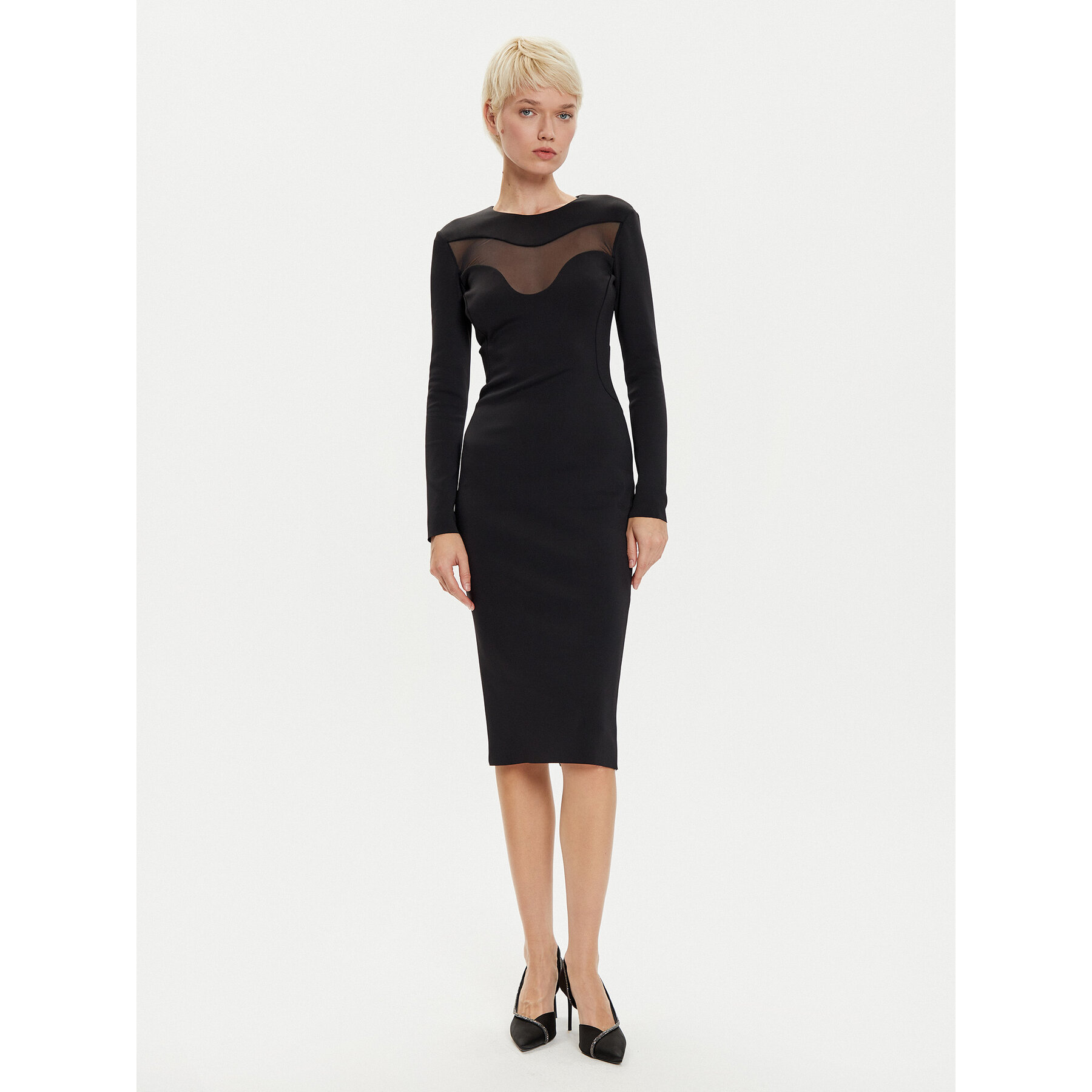 PINKO Sukienka koktajlowa 103844 A208 Czarny Slim Fit