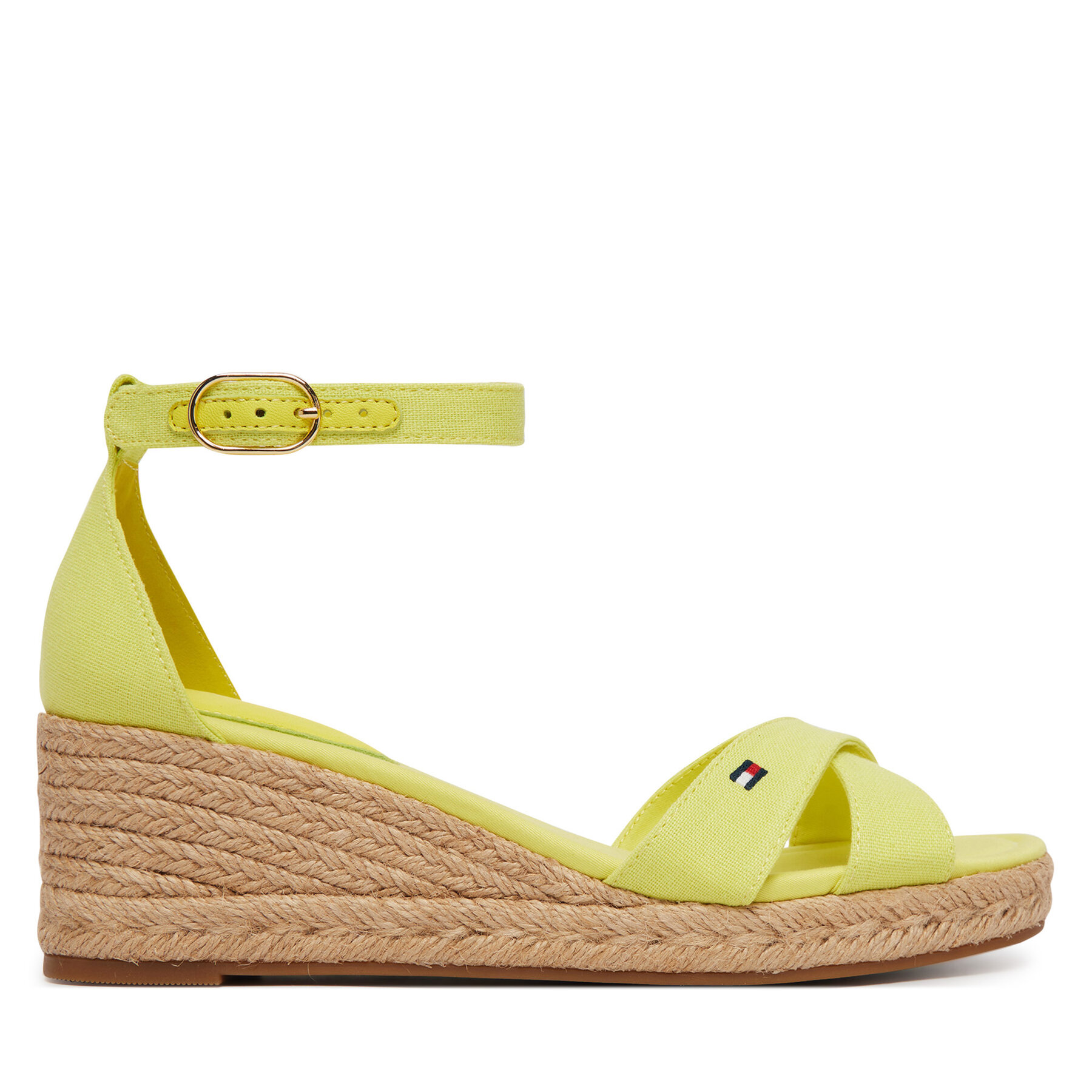 Tommy Hilfiger Espadryle Hemp Crossover Strap Wedge Espadrilles FW0FW09332 Zielony
