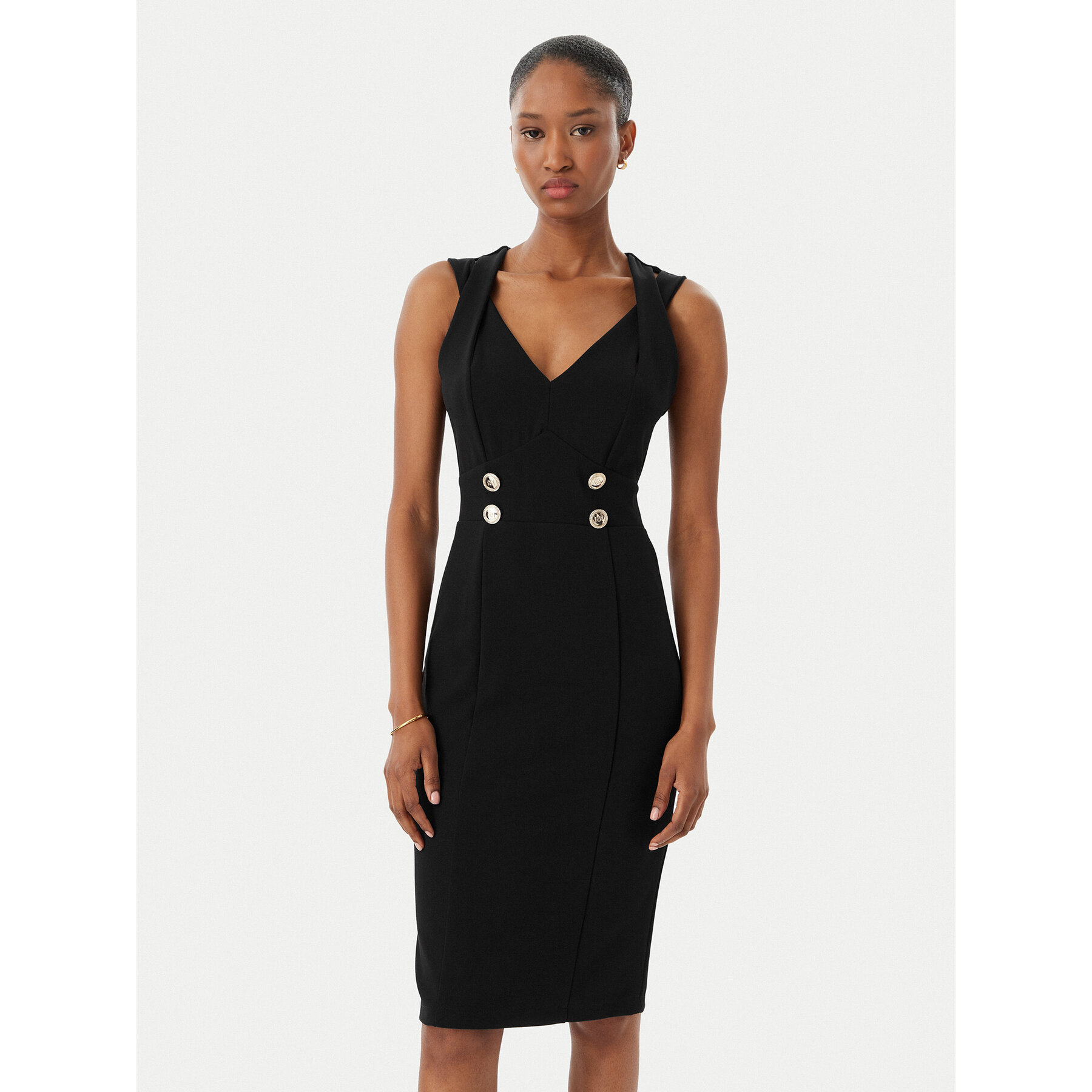 Rinascimento Sukienka koktajlowa CFC0019924002 Czarny Regular Fit