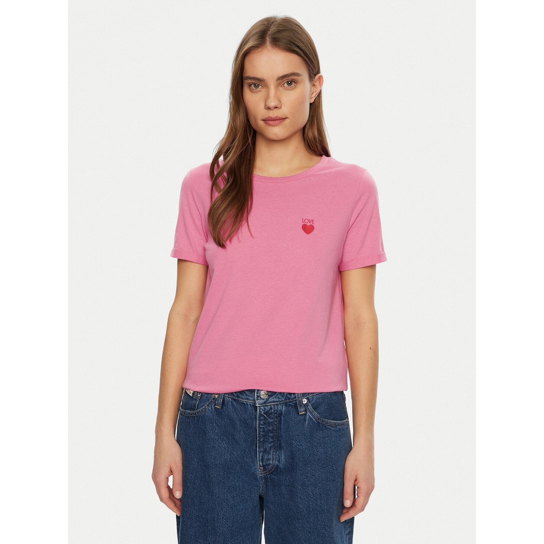JDY T-Shirt Kitty 15318845 Różowy Regular Fit