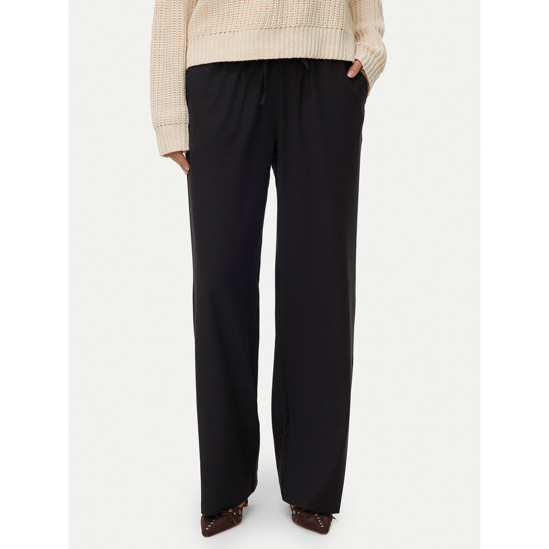 Vero Moda Spodnie materiałowe Milly 10331924 Czarny Wide Leg