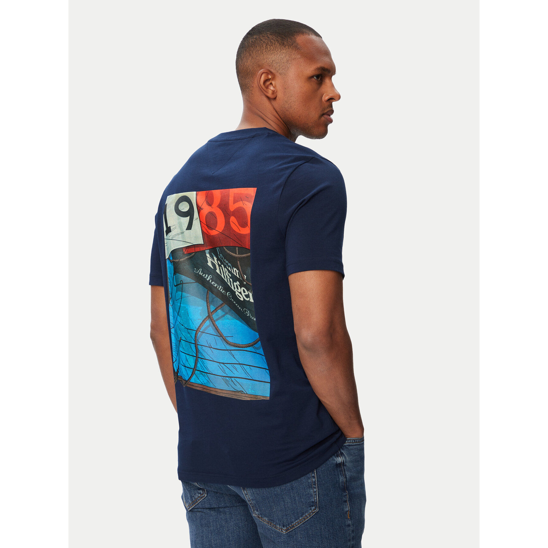 Tommy Hilfiger T-Shirt Nautical MW0MW44258 Granatowy Regular Fit