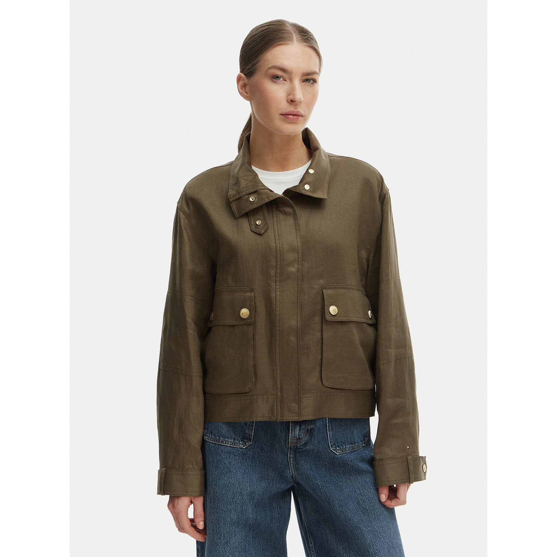 Tommy Hilfiger Kurtka przejściowa WW0WW48616 Zielony Relaxed Fit